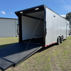 8.5X28TA5 Silver Car Hauler Trailer