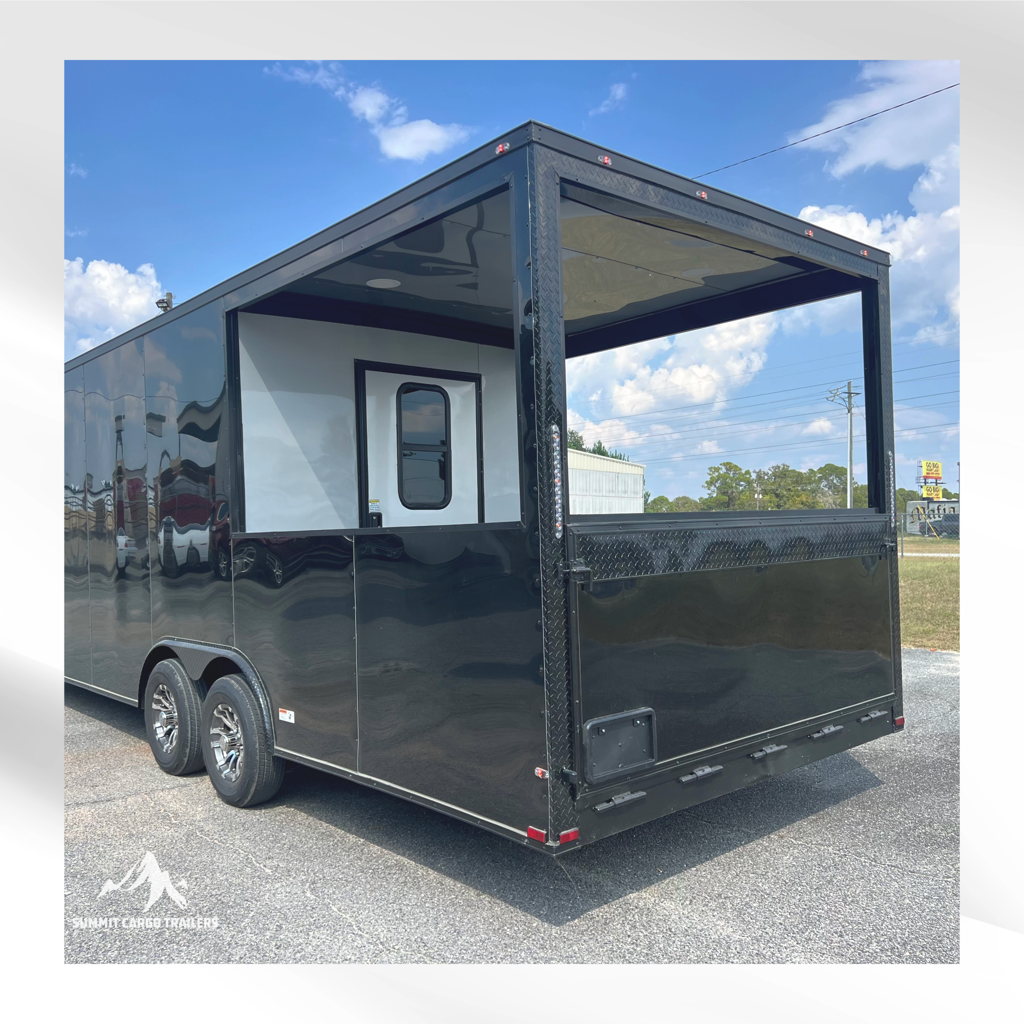 8.5X24TA3 Black Concession Porch Trailer