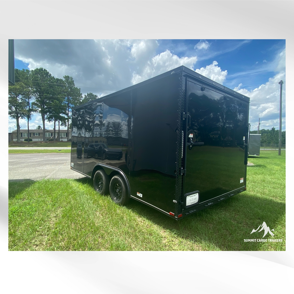 8.5X16 Black Standard Concession Trailer