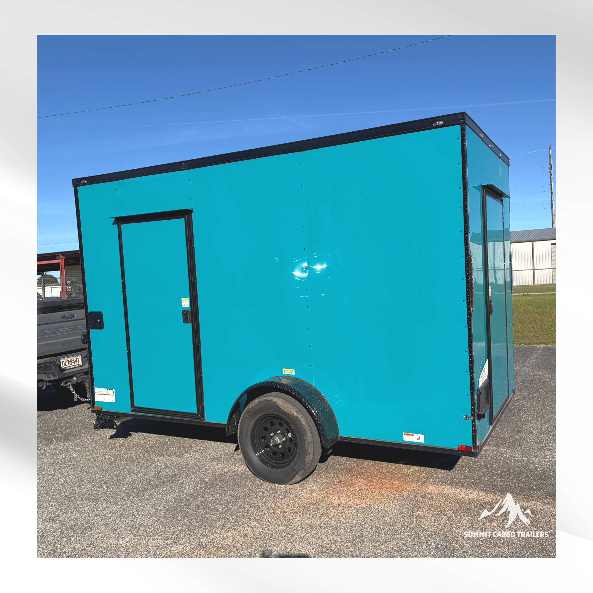 6X12TA Water Blue Concession Trailer
