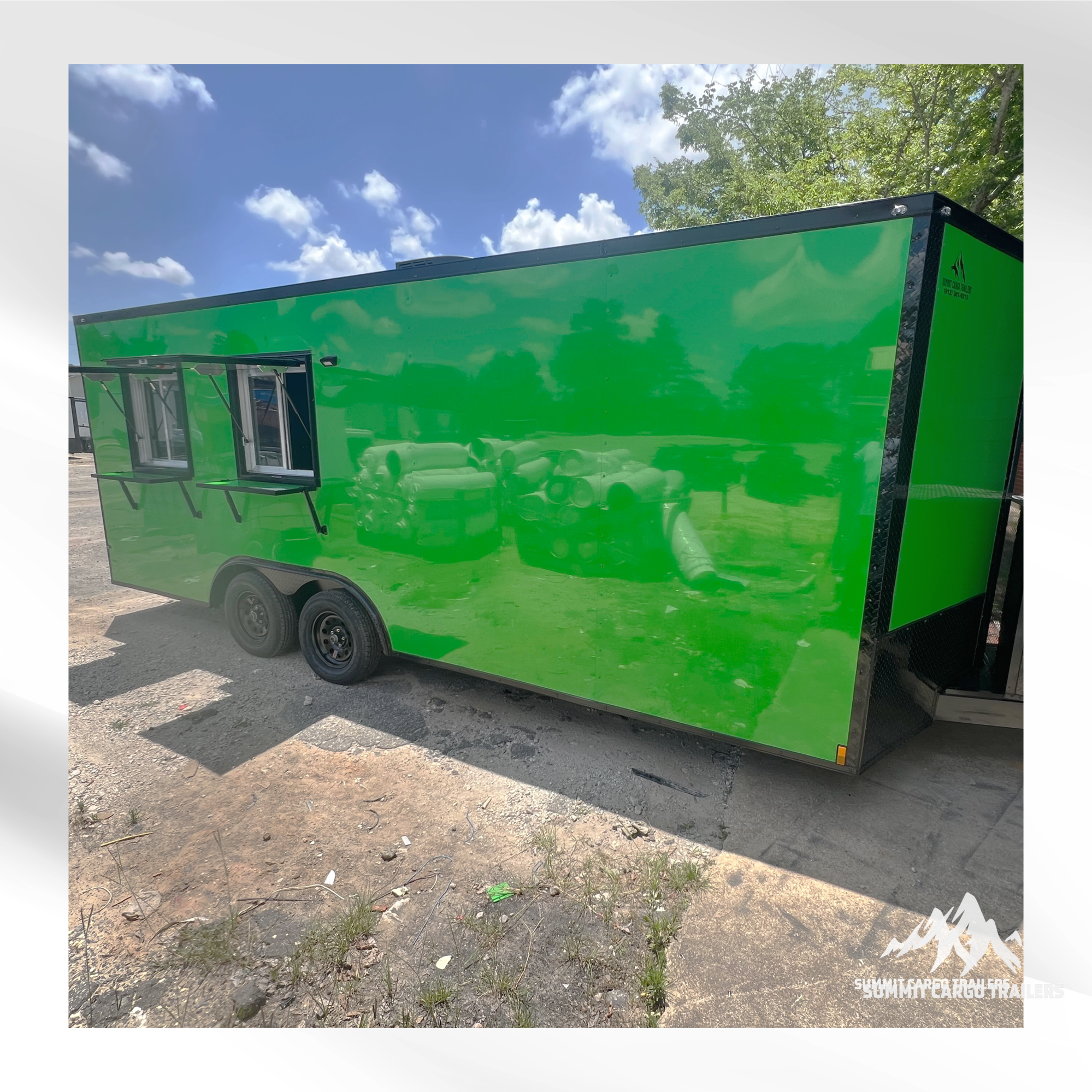 8.5X20TA Green Ice Cream Concession Trailer