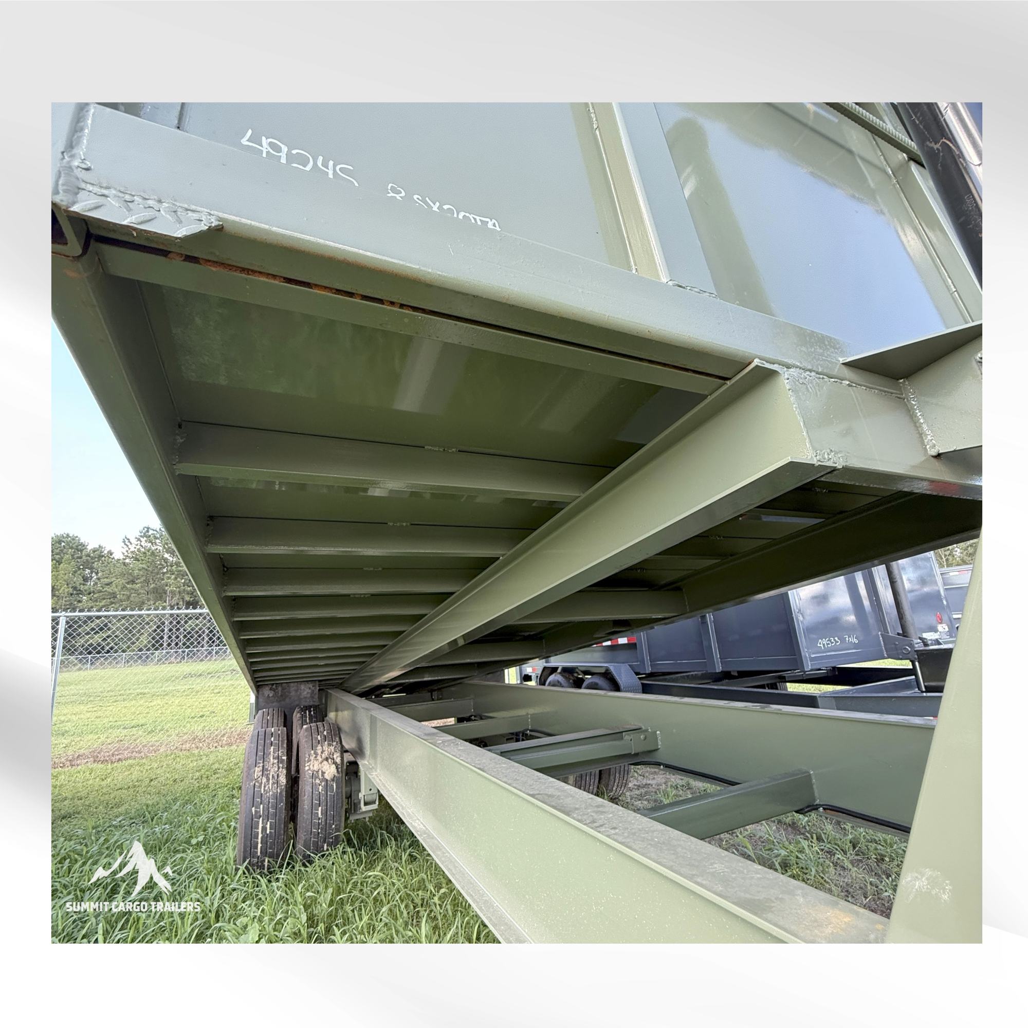 8.5X20TA Army Green Dump Trailer