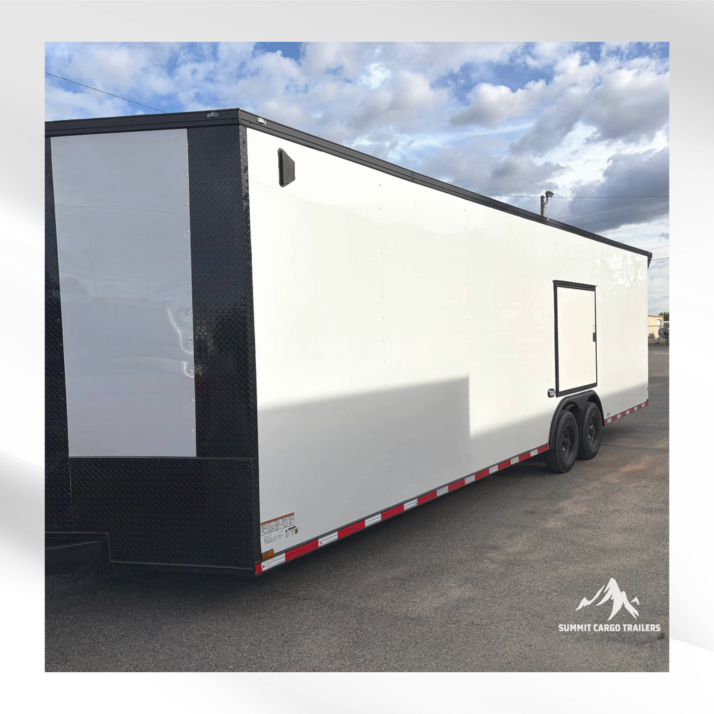 8.5X28TA3 White Car Hauler Trailer