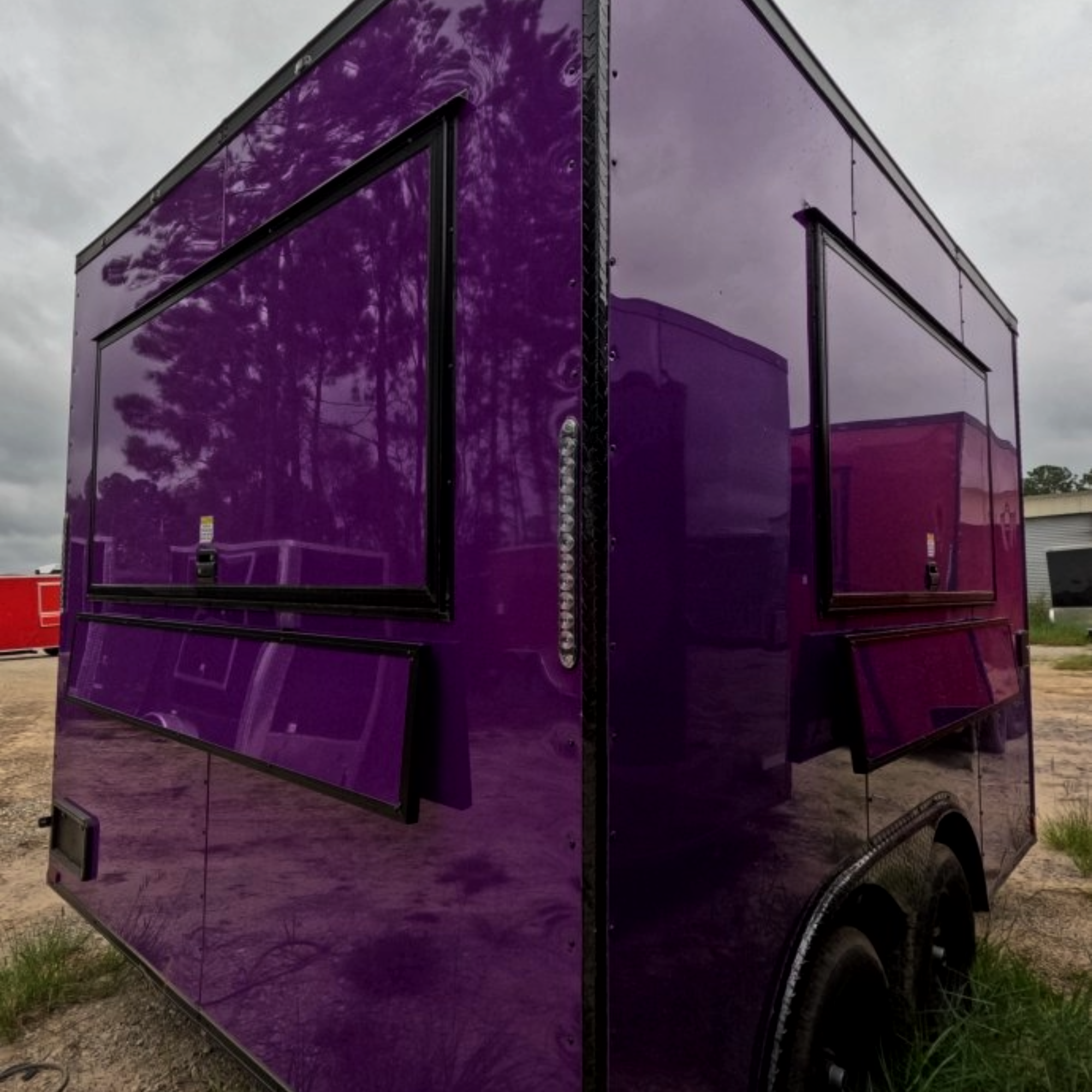 8.5X12TA Purple Concession Trailer