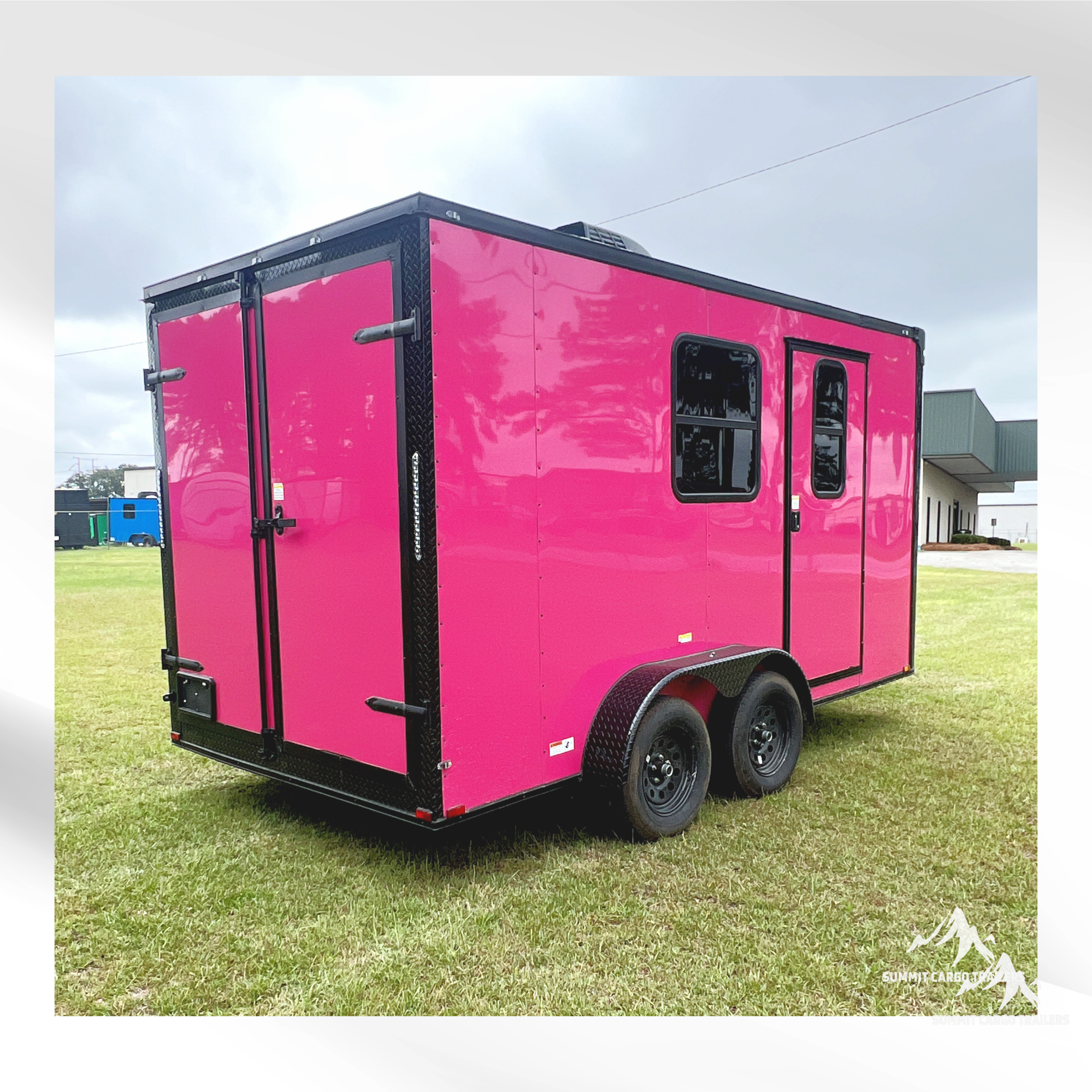 7X14TA Pink Dog Grooming Trailer