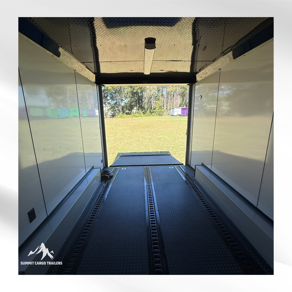 8.5X16TA3 Black & White Car Hauler Trailer