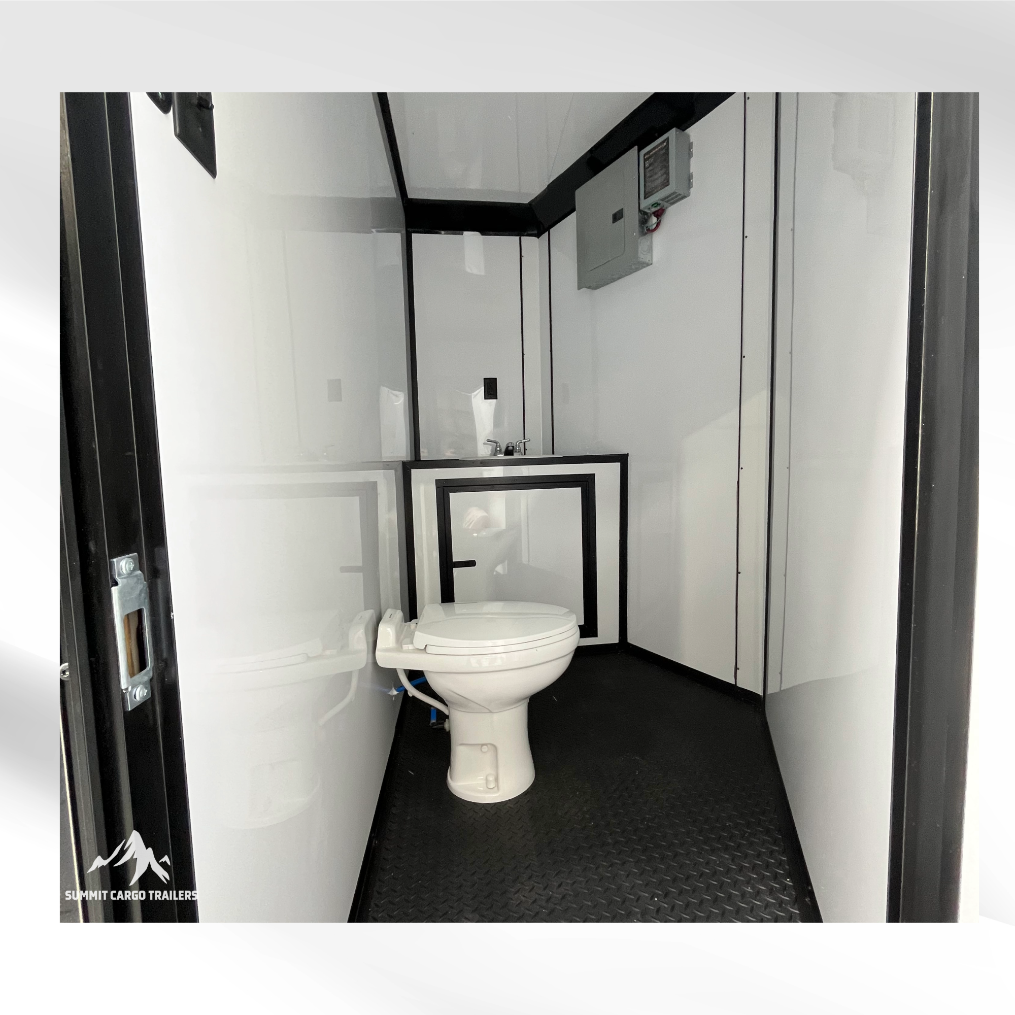 8.5X28TA Black Concession Gullwing Porch Trailer