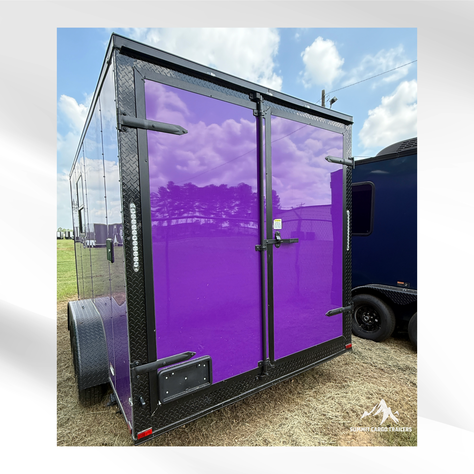7X14TA Purple Dog Grooming Trailer
