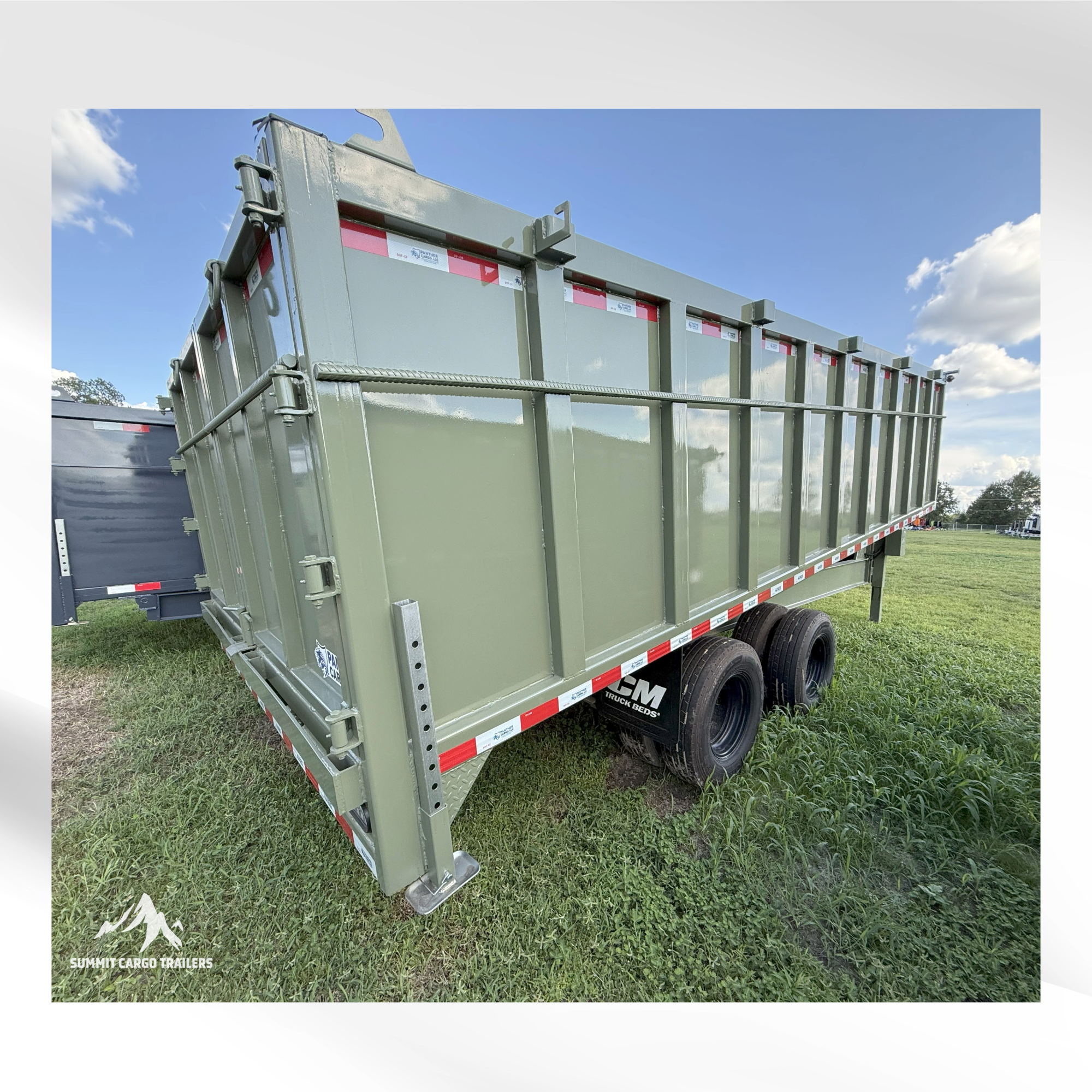 8.5X20TA Army Green Dump Trailer