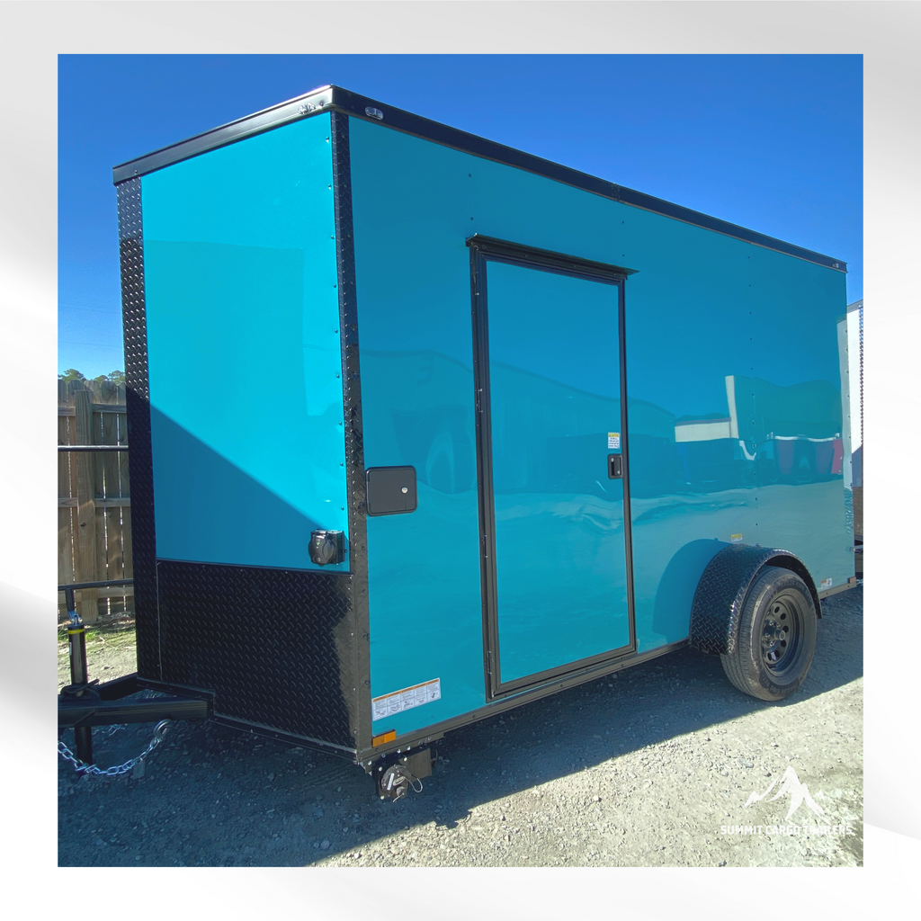6X12TA Water Blue Concession Trailer