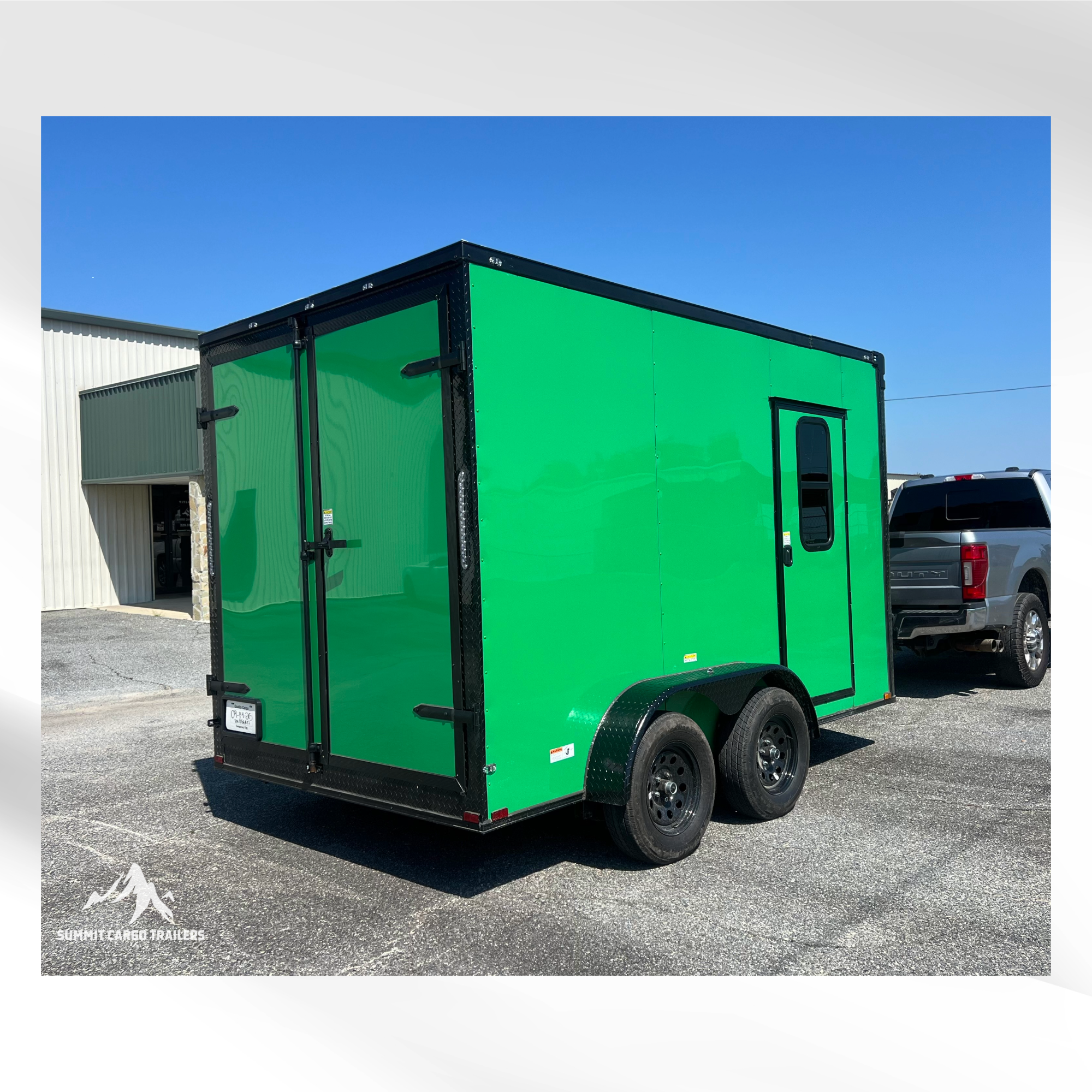 7x12TA Lime Green Dog Grooming Trailer