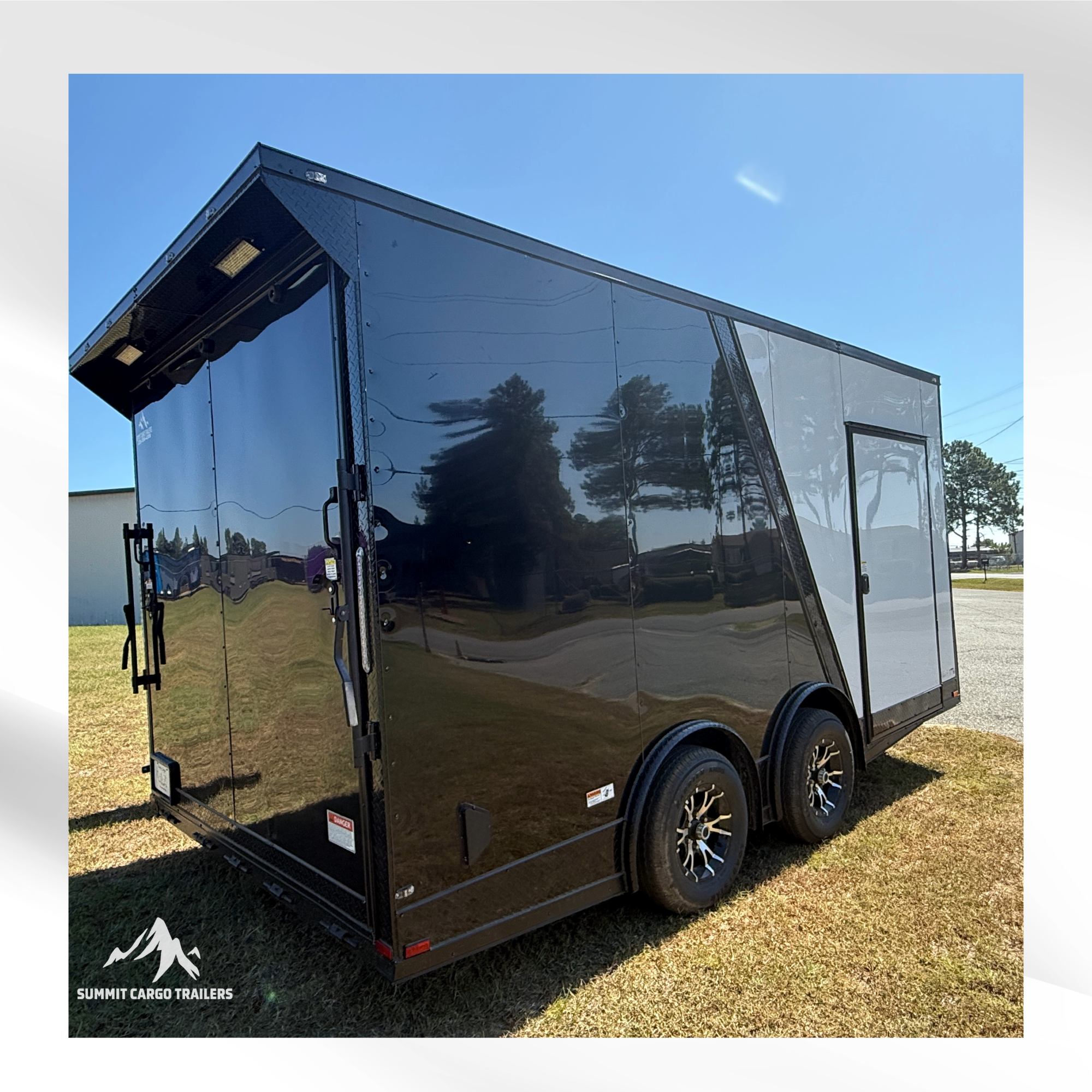 8.5X16TA3 Black & White Car Hauler Trailer