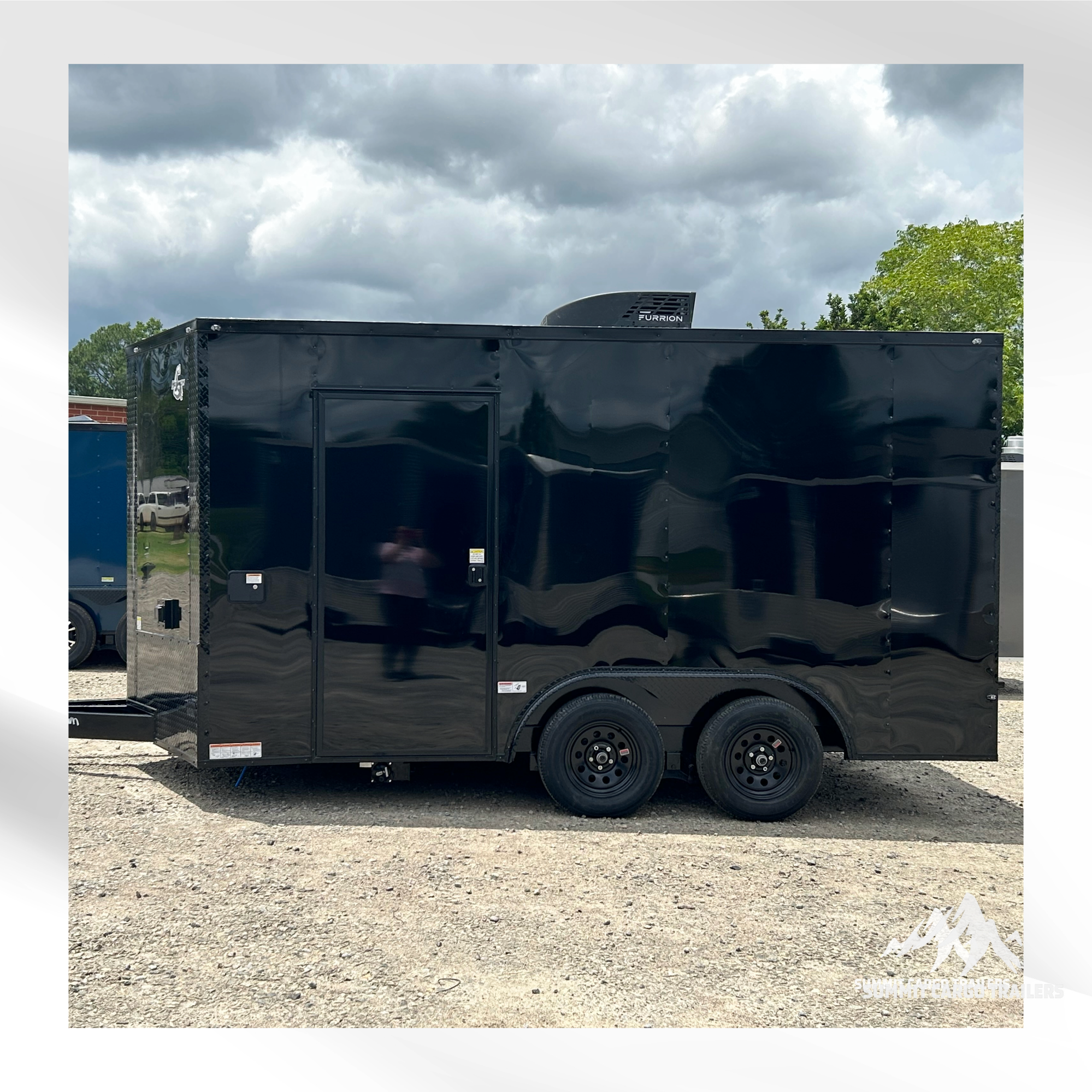 8.5X14TA Black & Wood Siding Concession Trailer