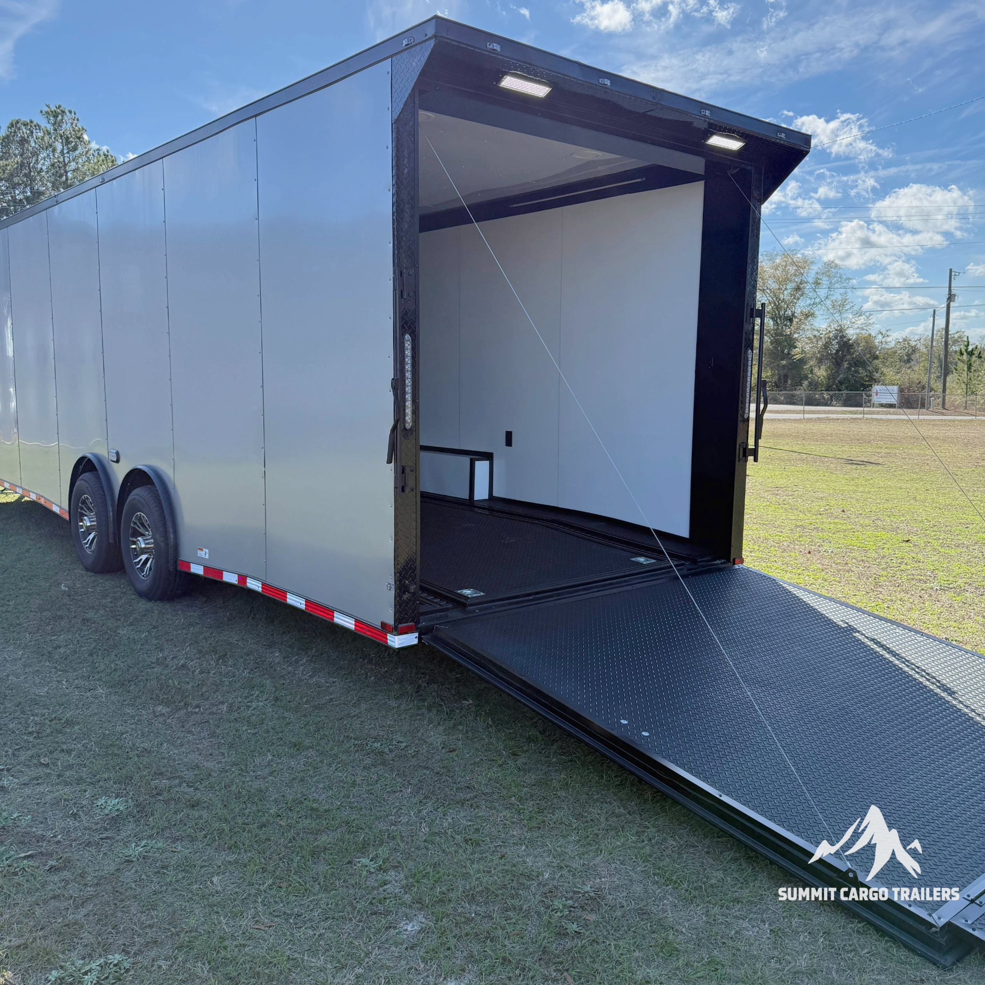 8.5X28TA5 Silver Car Hauler Trailer