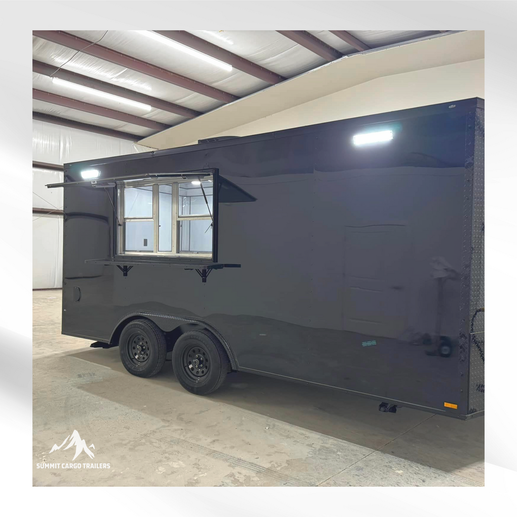 8.5X16TA Black Concession Trailer