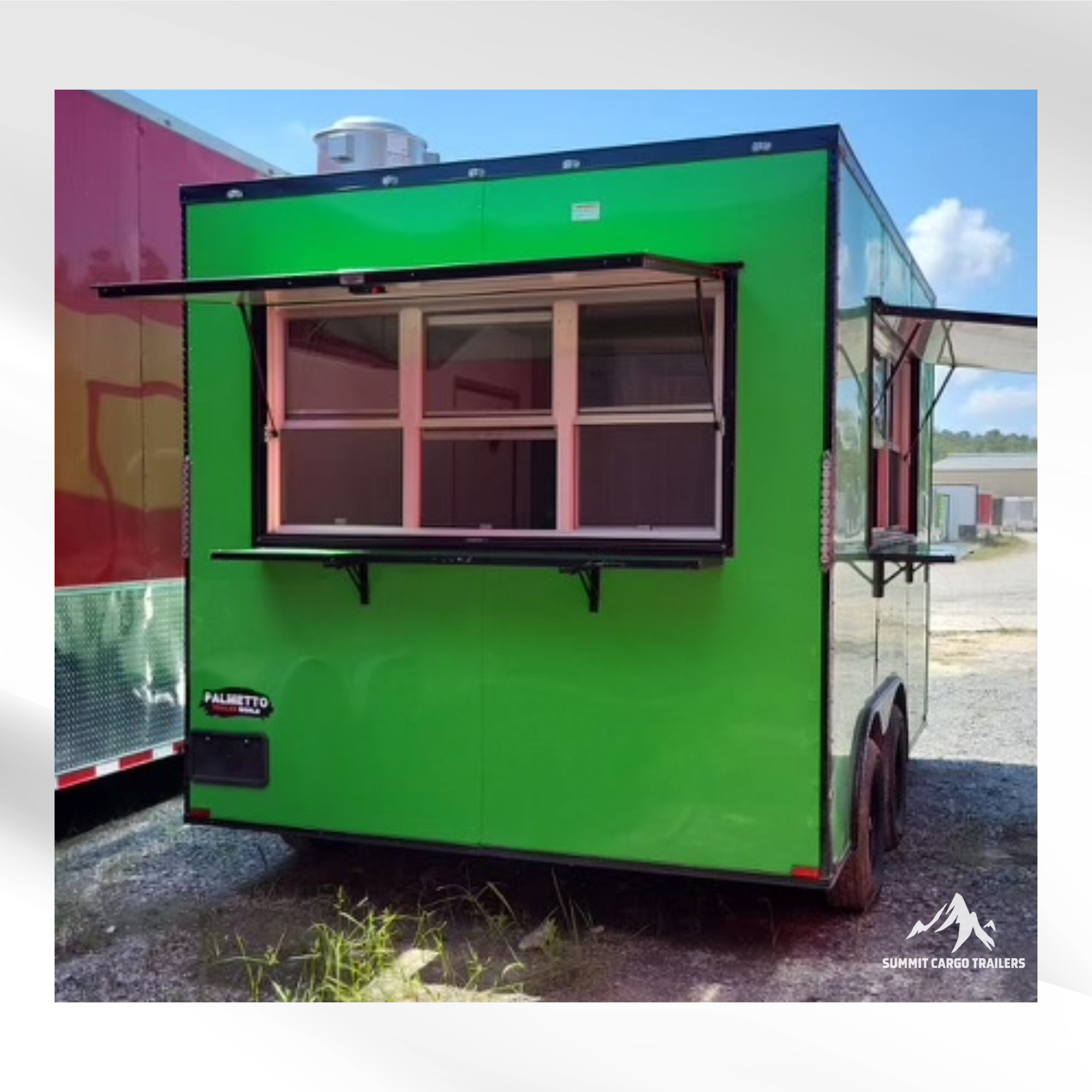 8.5X12TA Lime Green Concession Trailer