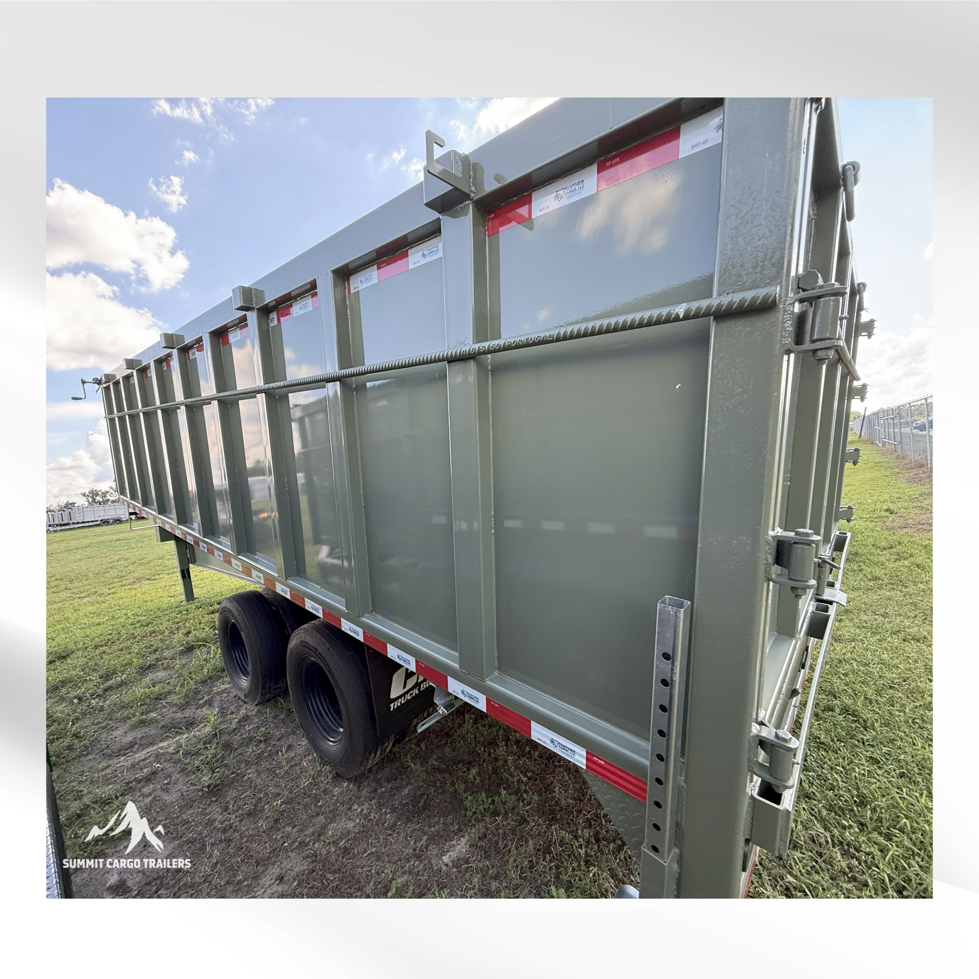 8.5X20TA Army Green Dump Trailer