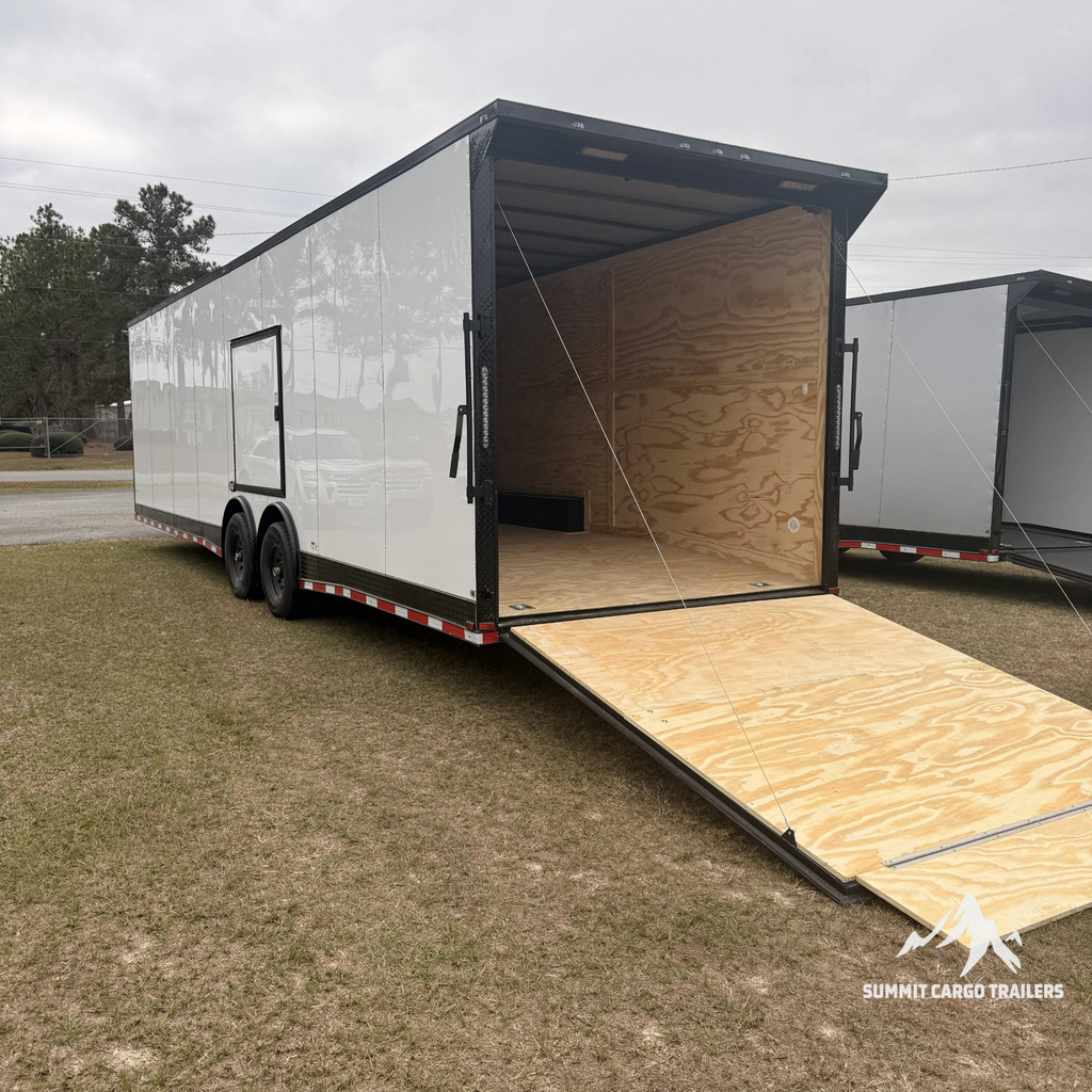 8.5X32TA5 White Standard Car Hauler Trailer