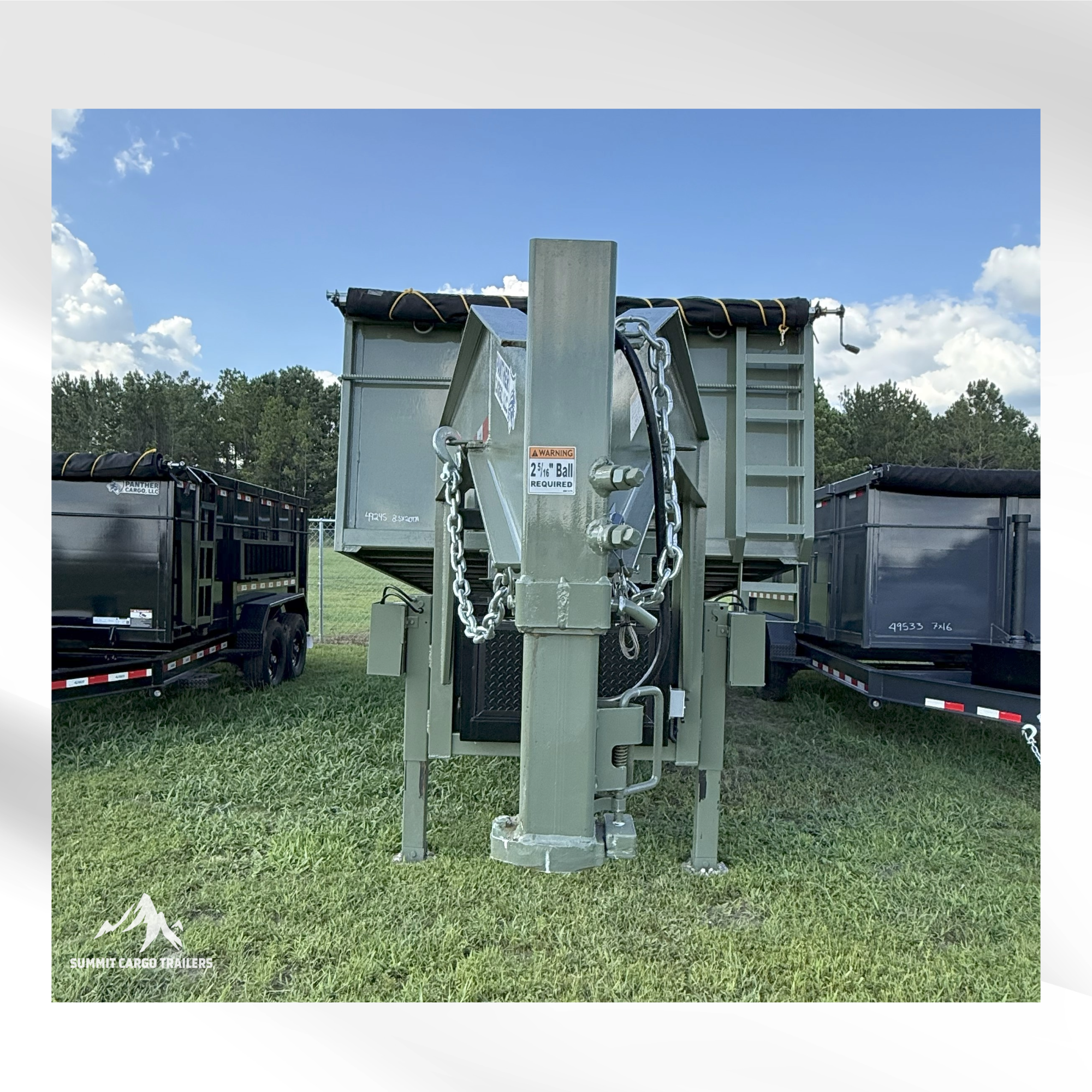 8.5X20TA Army Green Dump Trailer