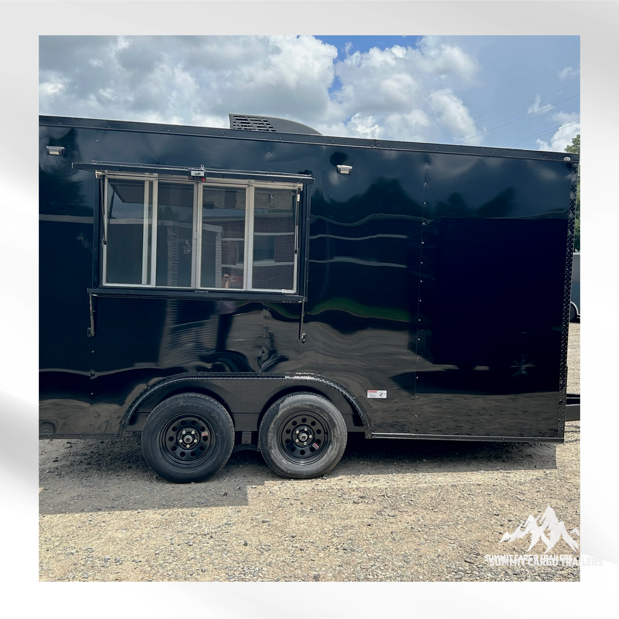 8.5X14TA Black & Wood Siding Concession Trailer