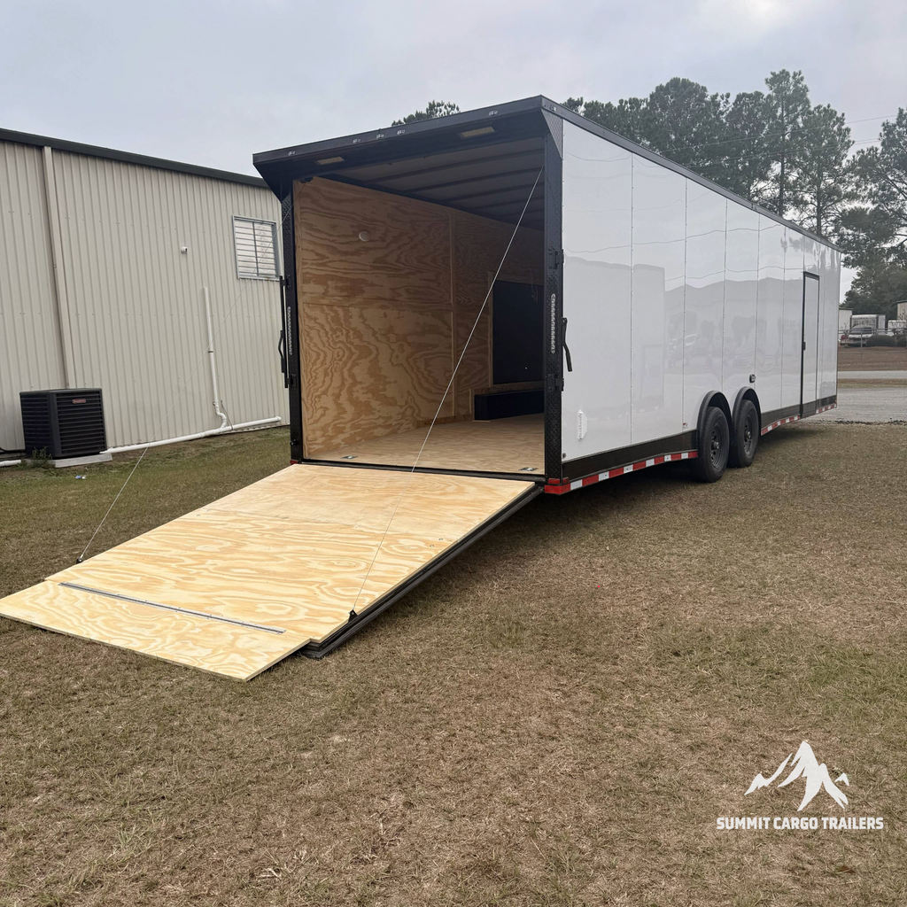 8.5X32TA5 White Standard Car Hauler Trailer