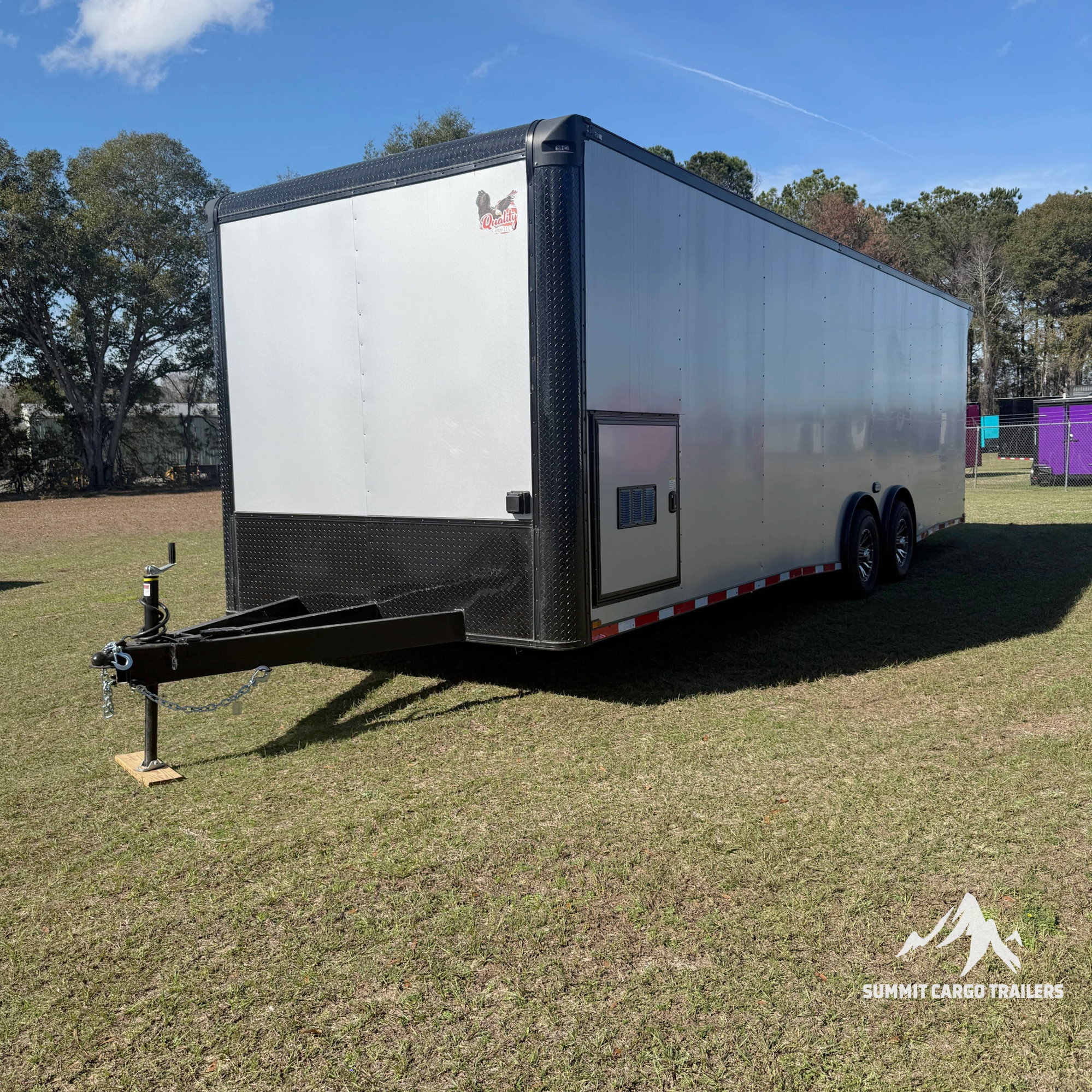 8.5X28TA5 Silver Car Hauler Trailer