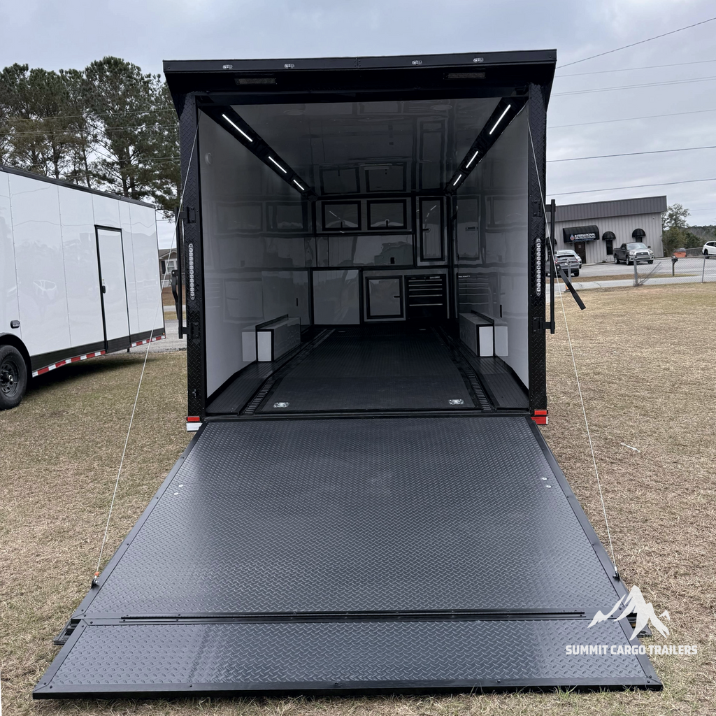 8.5X28TA5 Silver Car Hauler Trailer