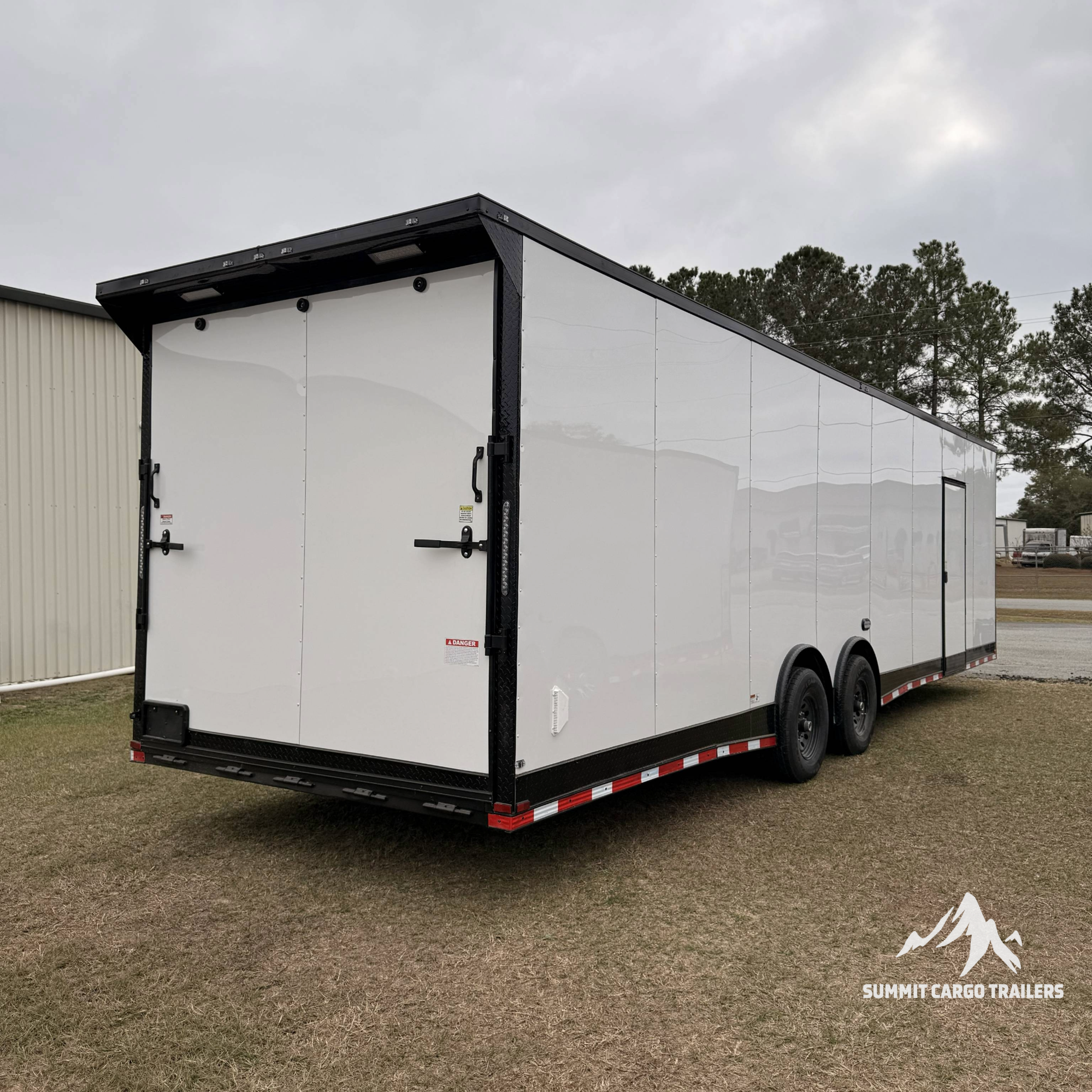 8.5X32TA5 White Standard Car Hauler Trailer