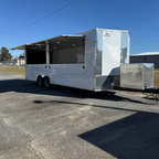 8.5X24TA3 White Gullwing Vendor Trailer