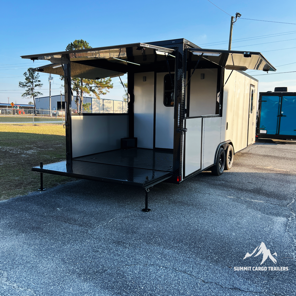 8.5X24TA Silver Porch Gullwing Trailer