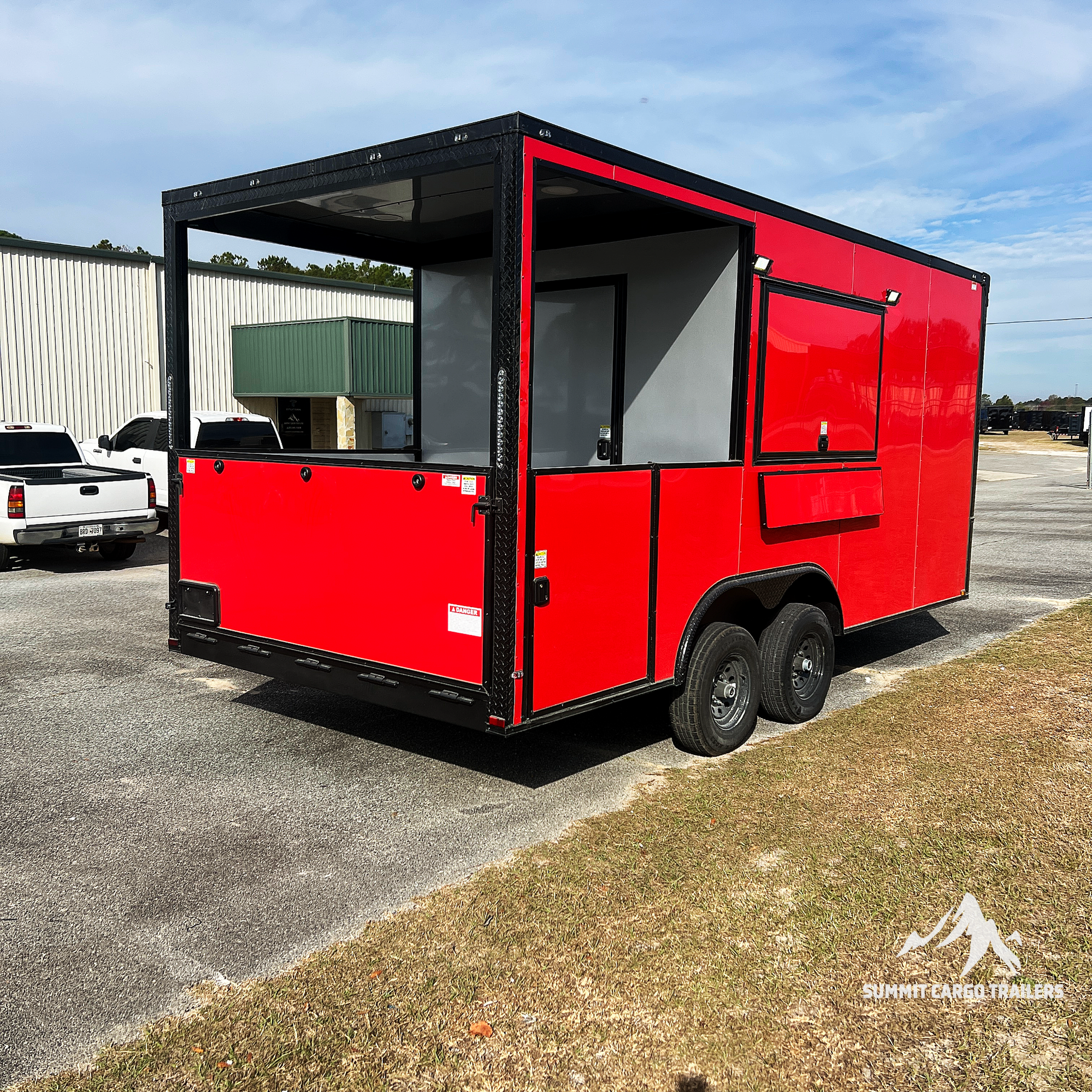 8.5X18TA3 Red Concession Porch Trailer