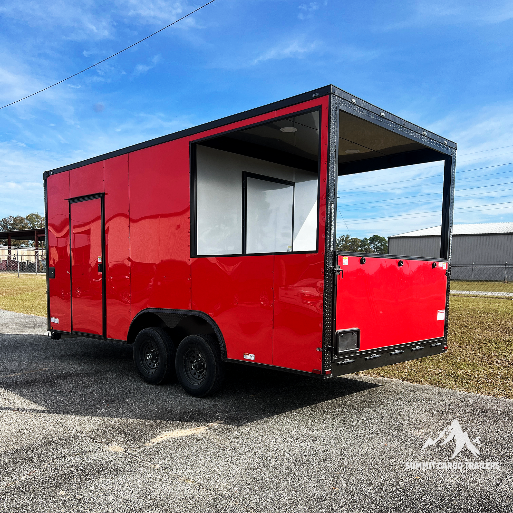 8.5X18TA3 Red Concession Porch Trailer