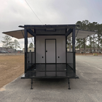 8.5X32TA5 Black Gullwing Porch Trailer