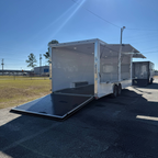 8.5X24TA3 White Gullwing Vendor Trailer