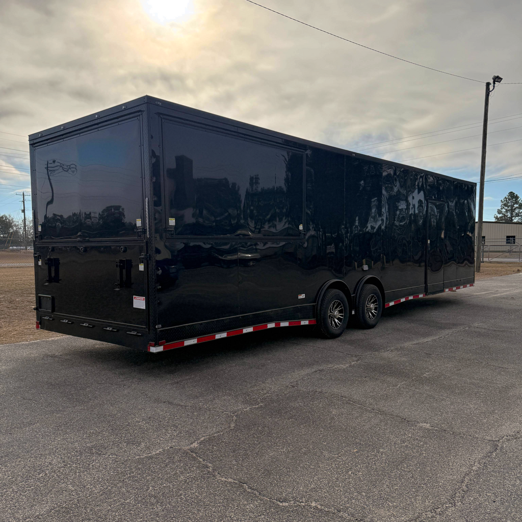 8.5X32TA5 Black Gullwing Porch Trailer
