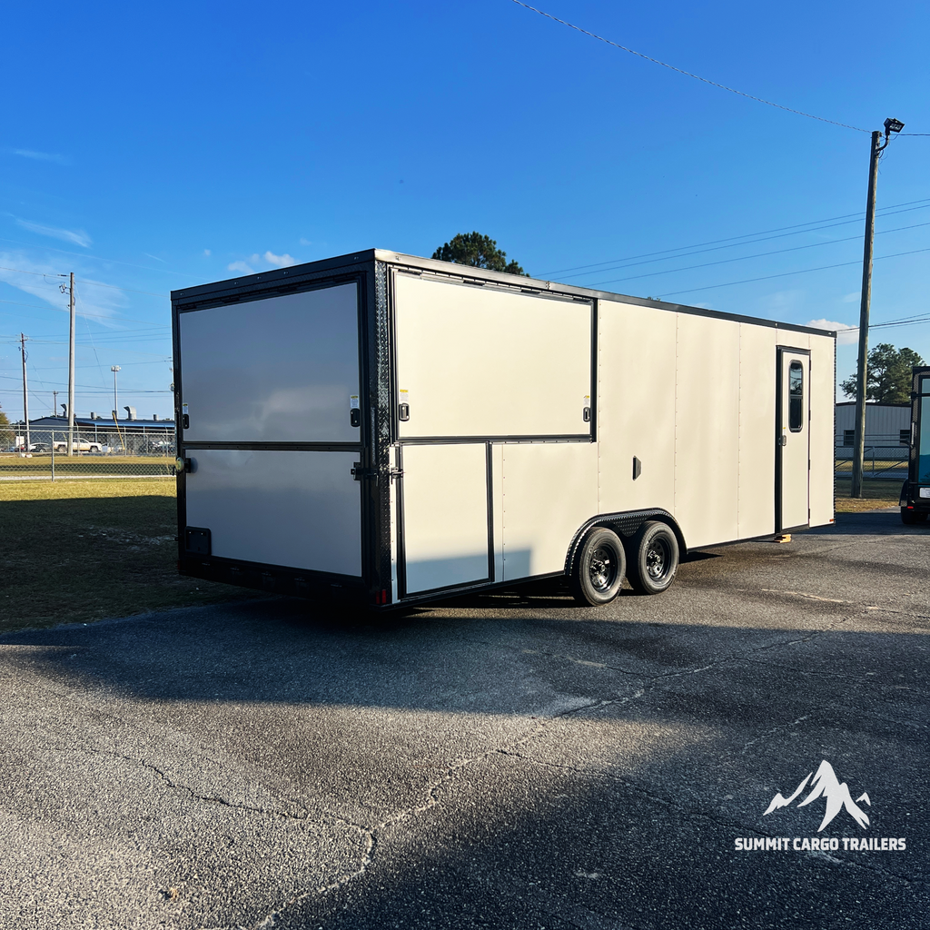 8.5X24TA Silver Porch Gullwing Trailer