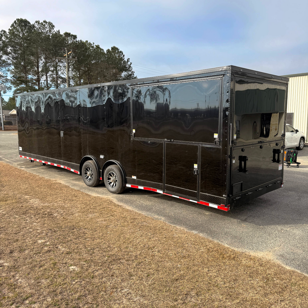 8.5X32TA5 Black Gullwing Porch Trailer