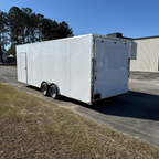 8.5X24TA3 White Gullwing Vendor Trailer
