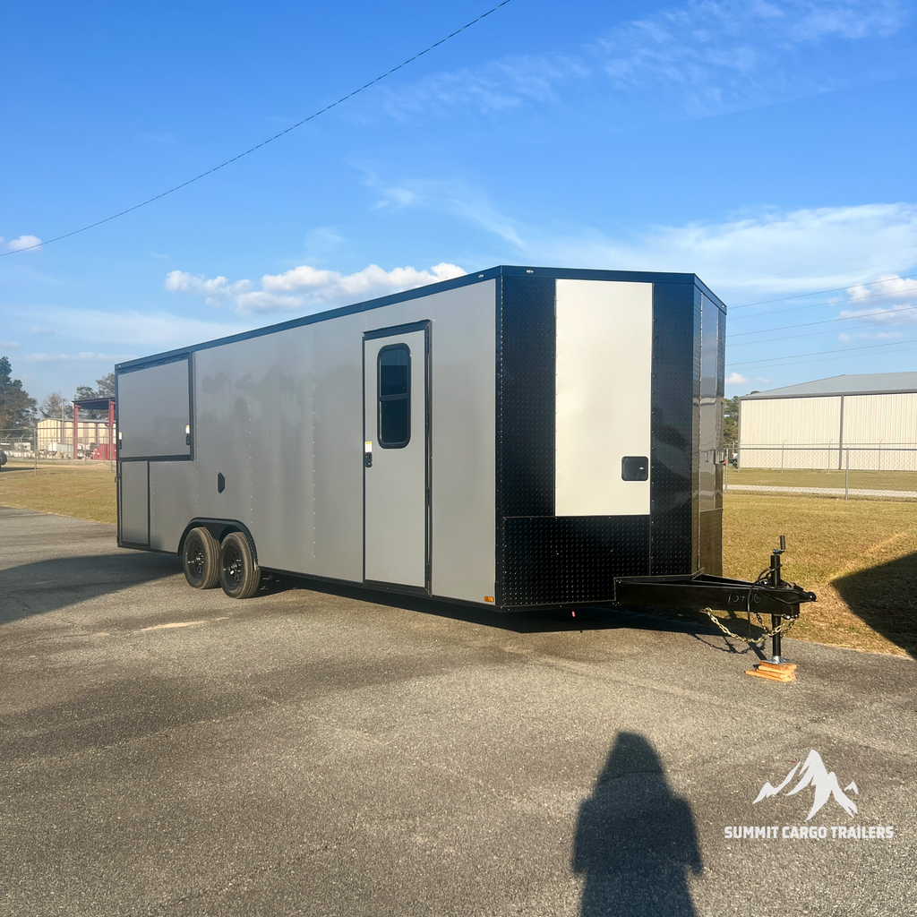 8.5X24TA Silver Porch Gullwing Trailer