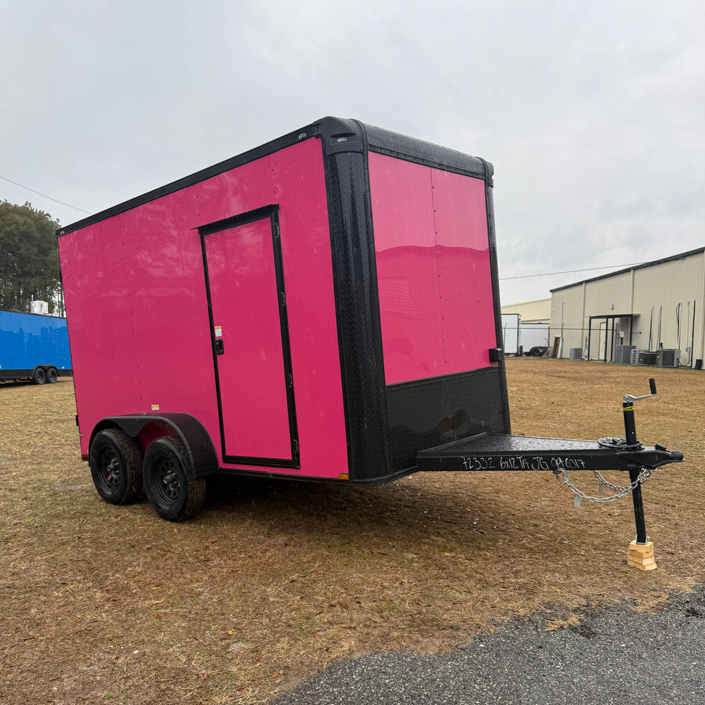 6X12TA Pink Dog Grooming Trailer