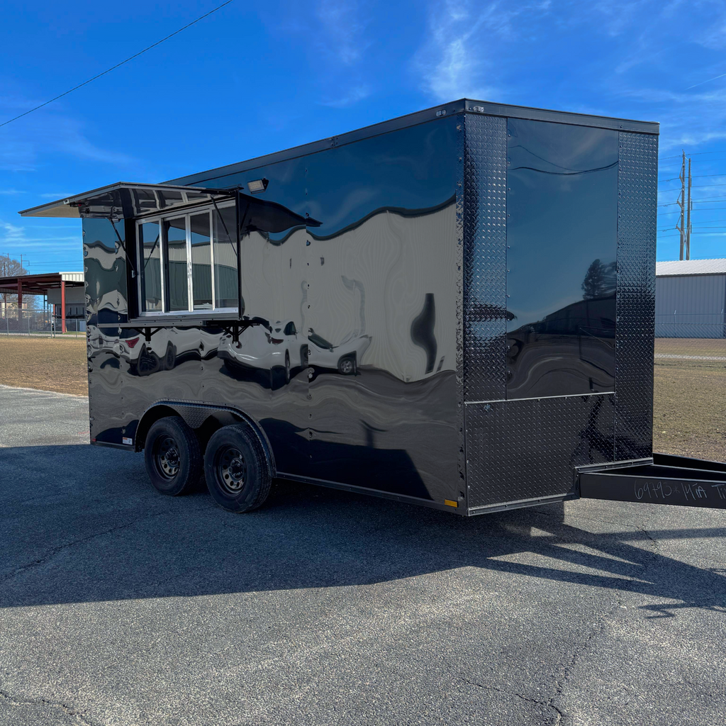 8.5X14TA Black Concession Trailer