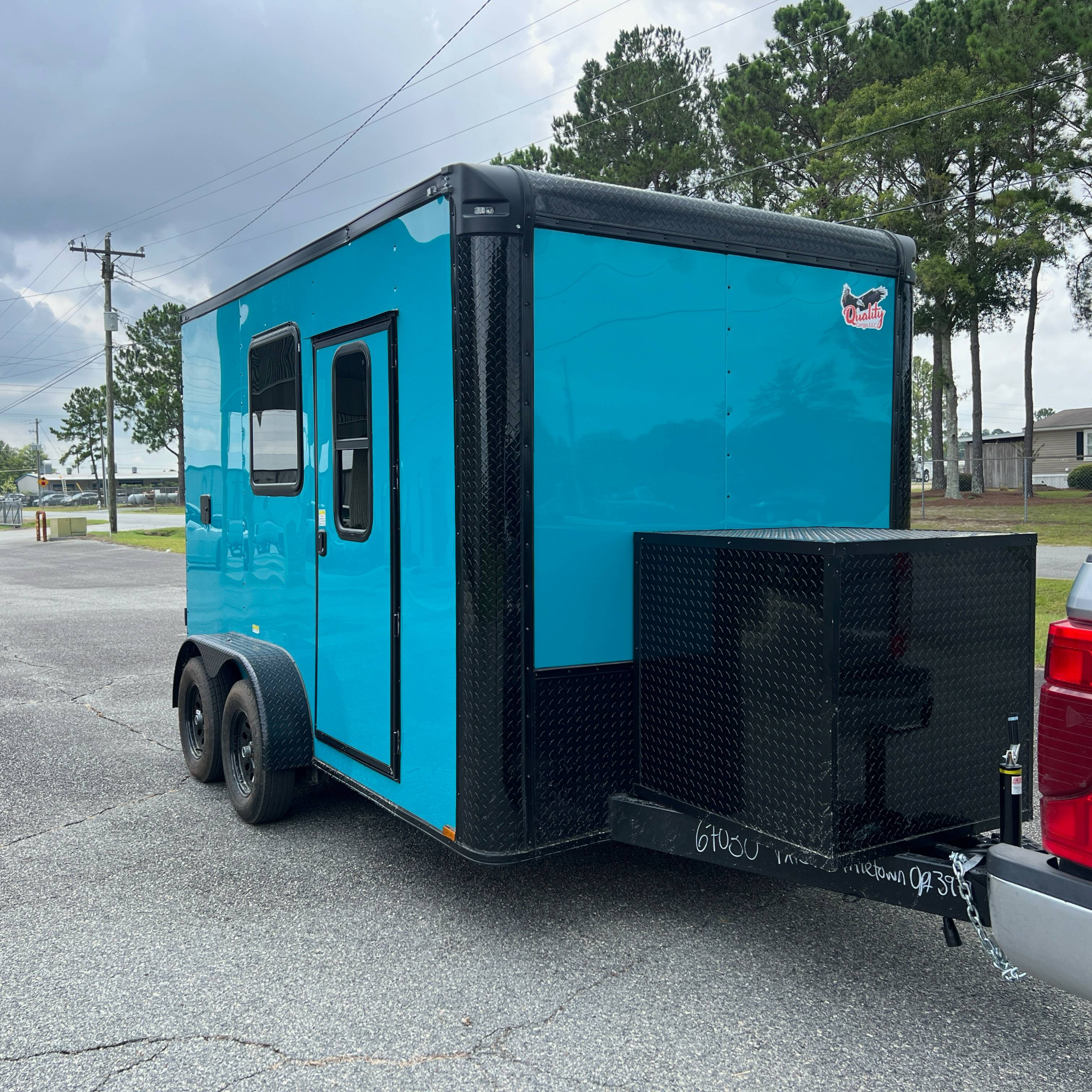 7X12TA Water Blue Dog Grooming Trailer
