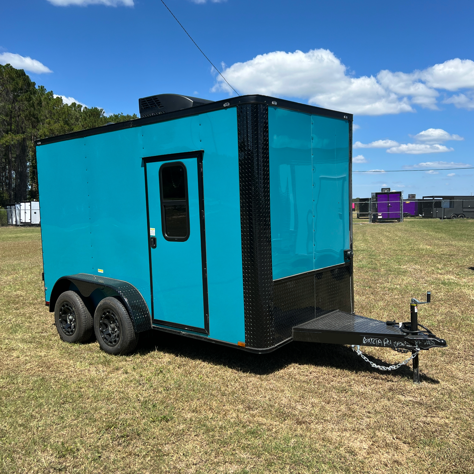 6X12TA Water Blue Pet Grooming Trailer
