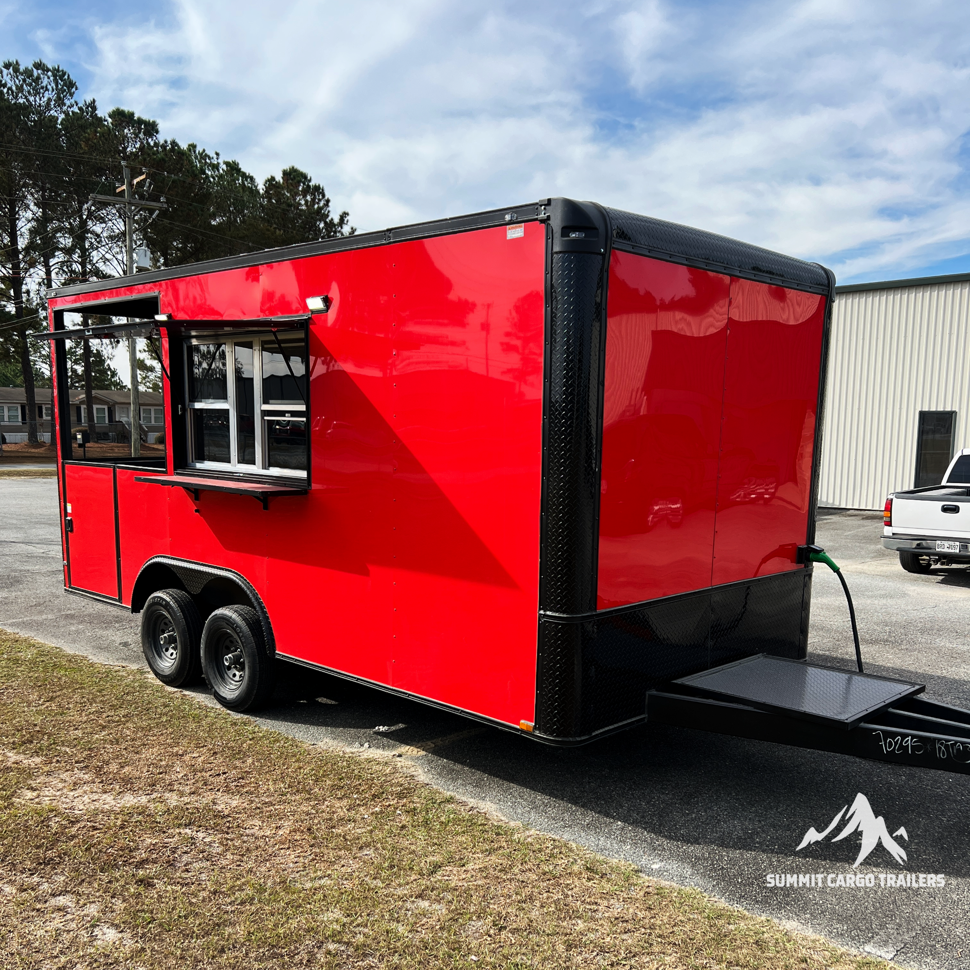 8.5X18TA3 Red Concession Porch Trailer