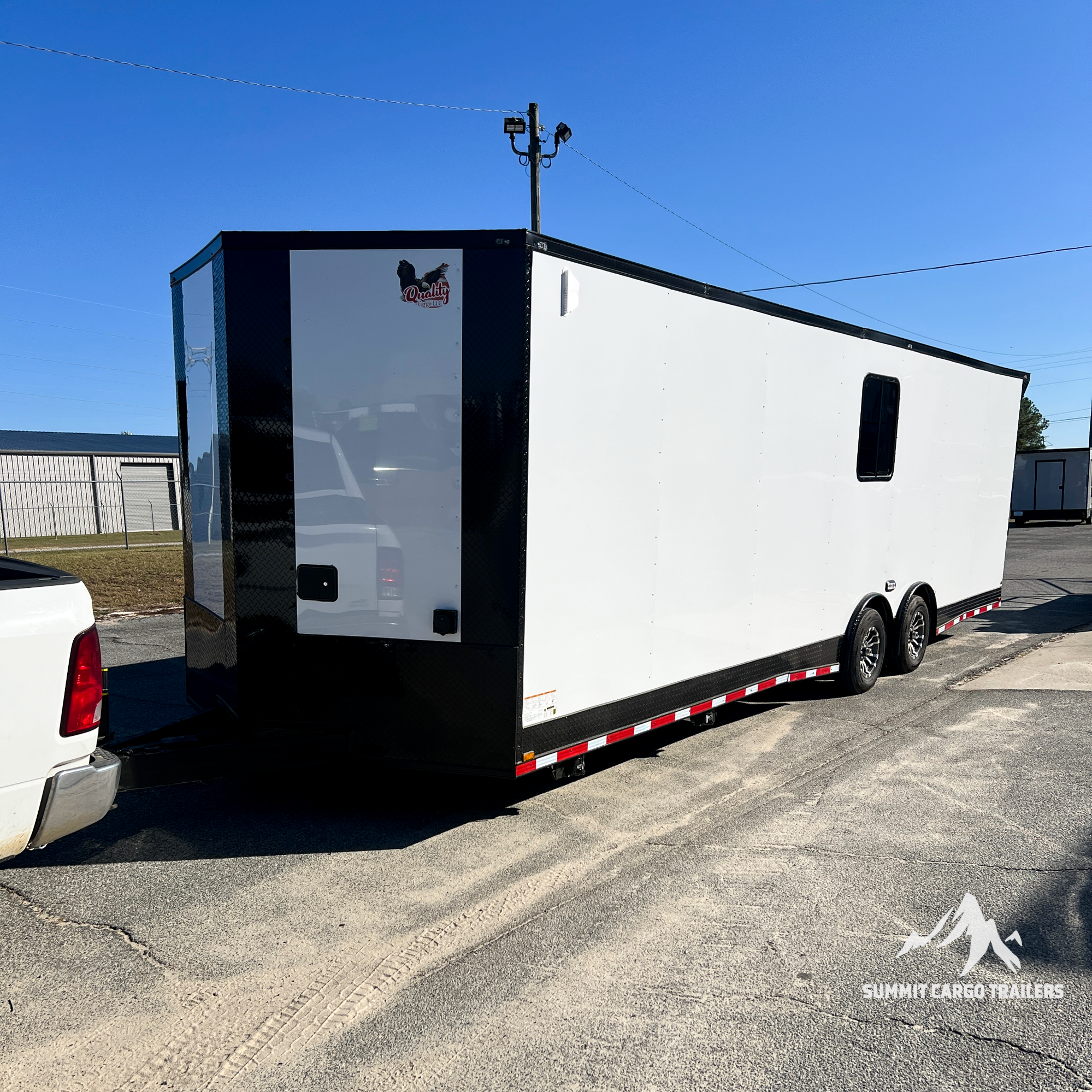 8.5X28TA White Race Ready Trailer