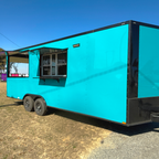 8.5X22TA3 Water Blue Concession Gullwing Porch Trailer