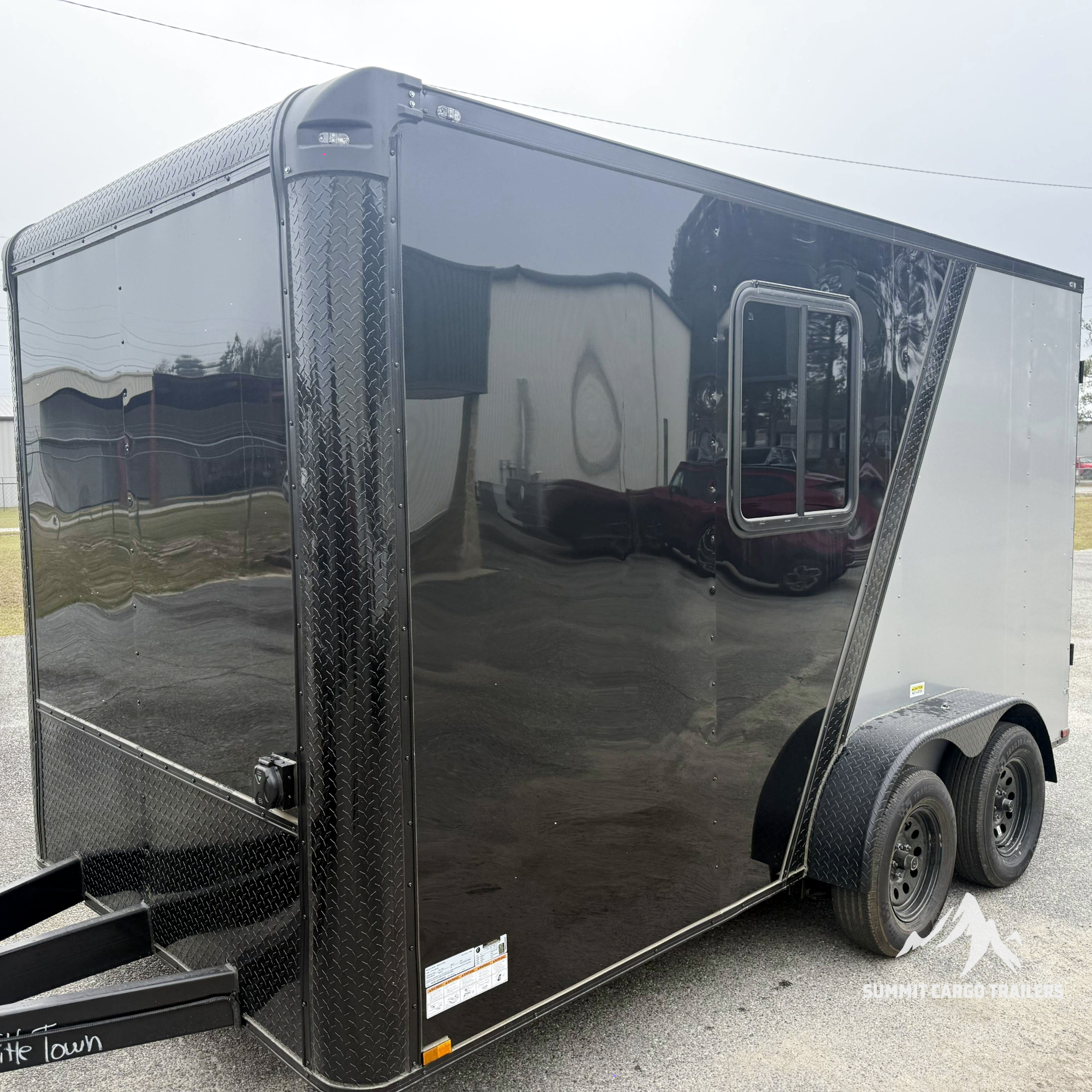 7X14TA Silver & Black Pet Grooming Trailer