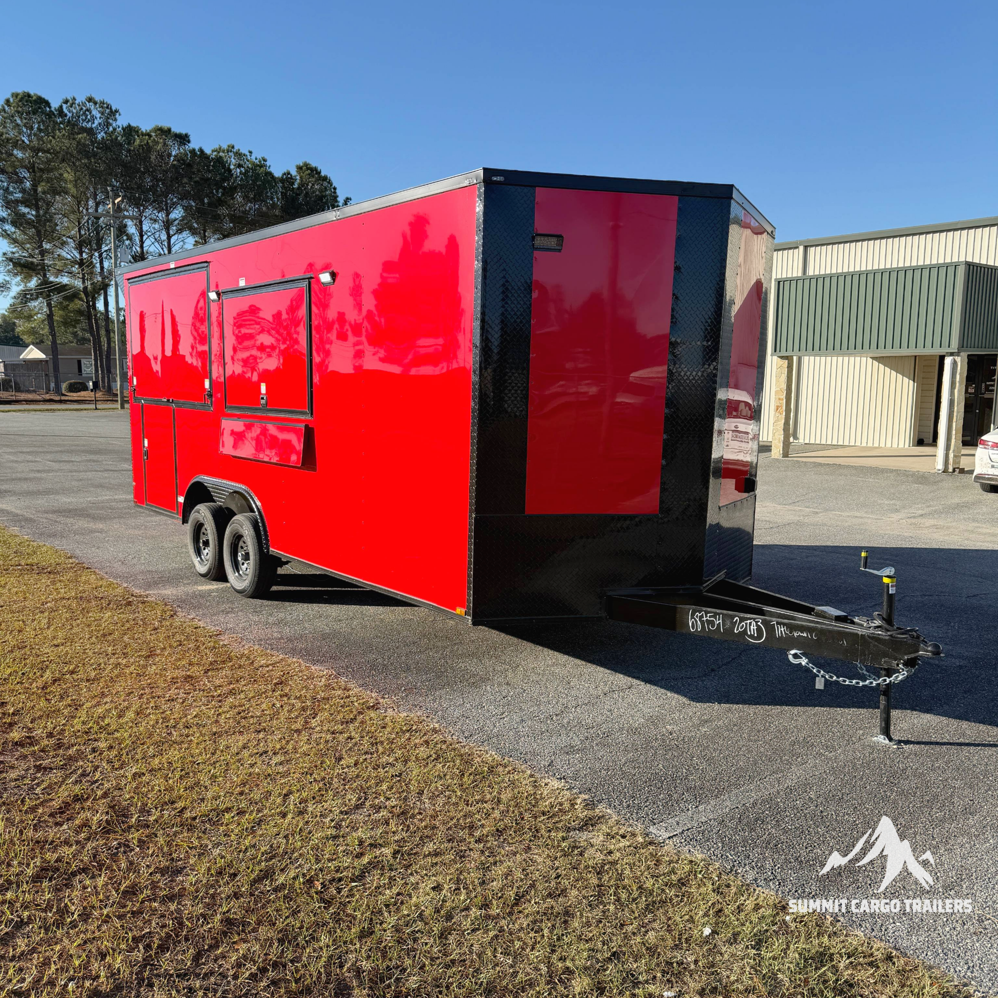 8.5X20TA Red Concession Gullwing Porch Trailer