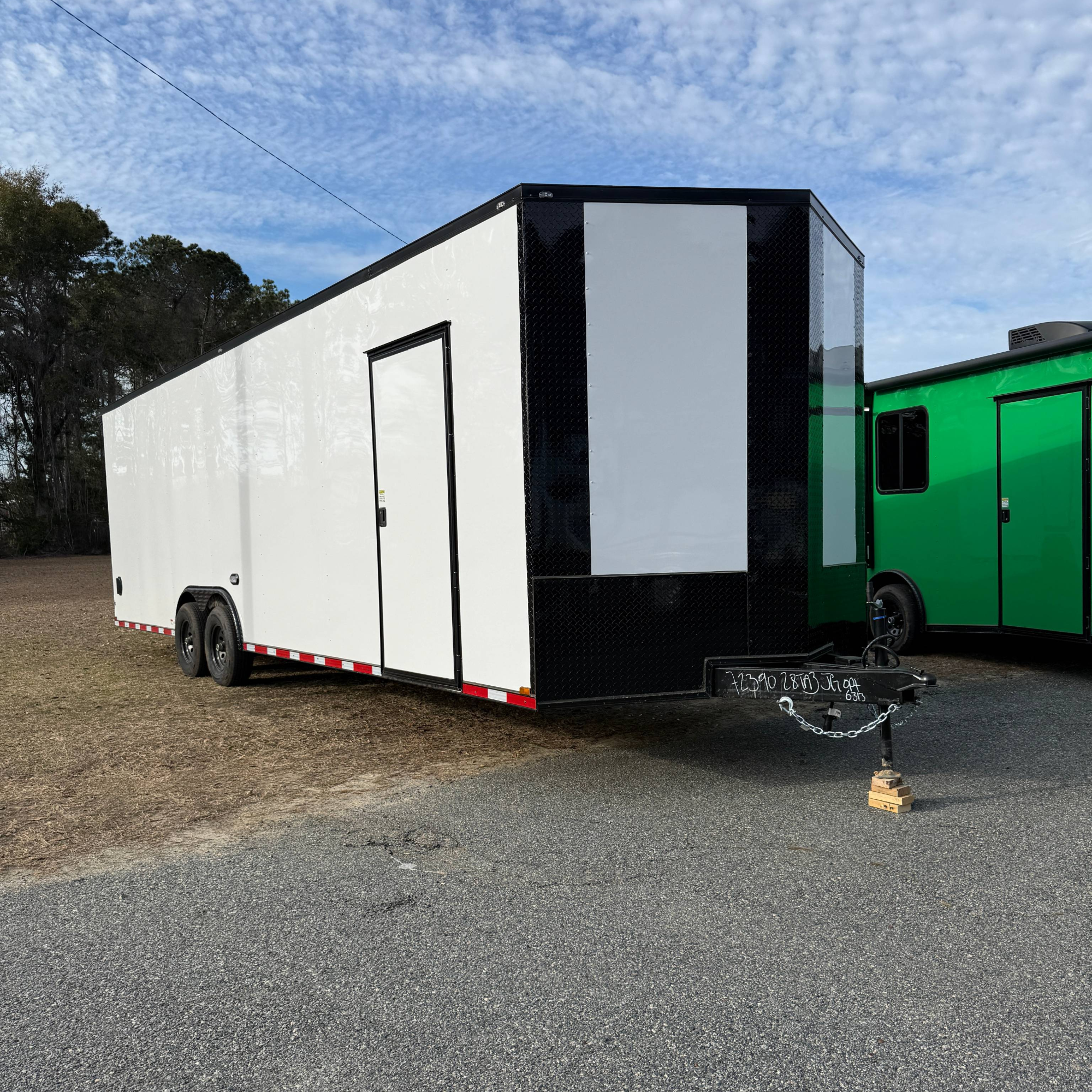 8.5X28TA3 White Standard Car Hauler Trailer