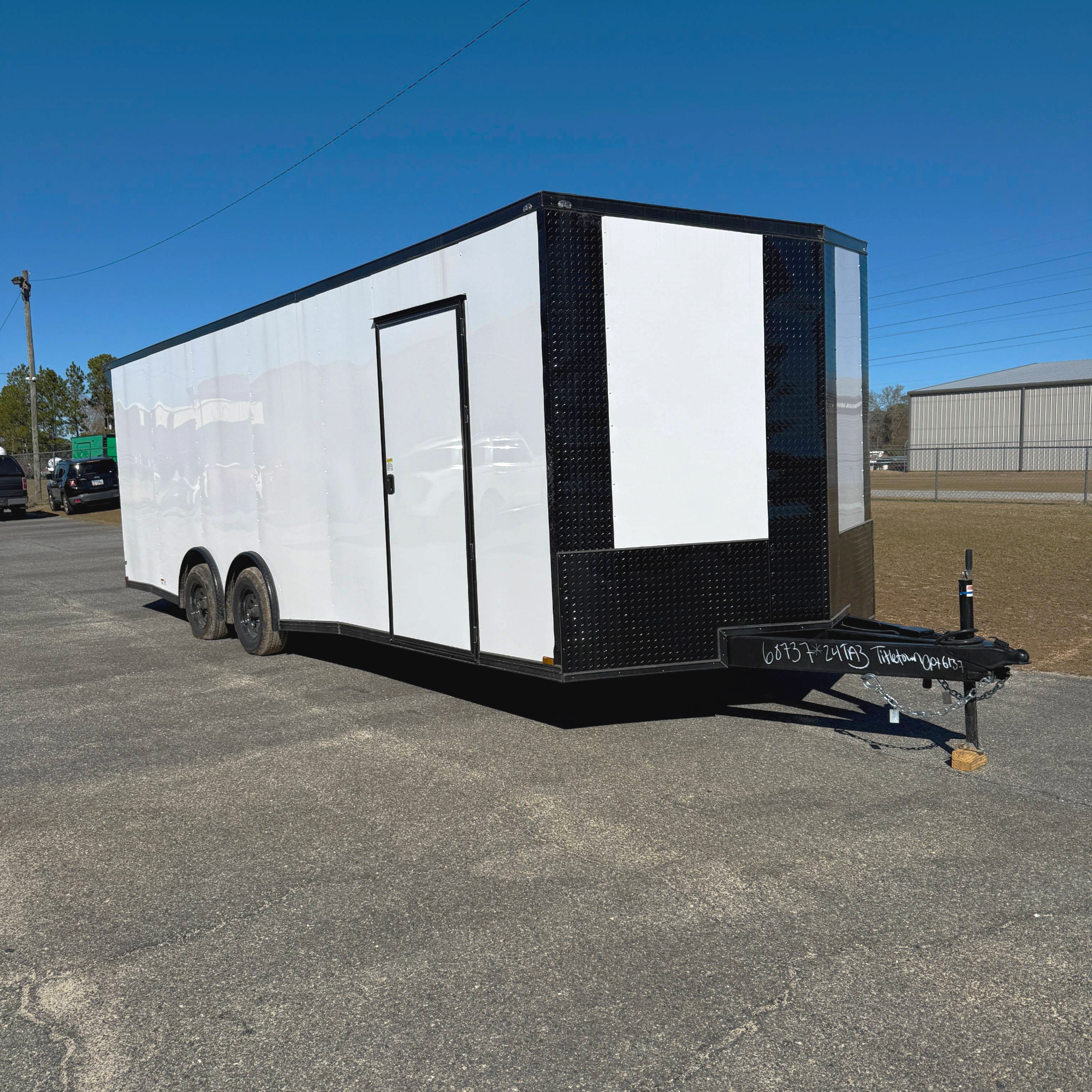 8.5X24TA3 White Car Hauler Trailer